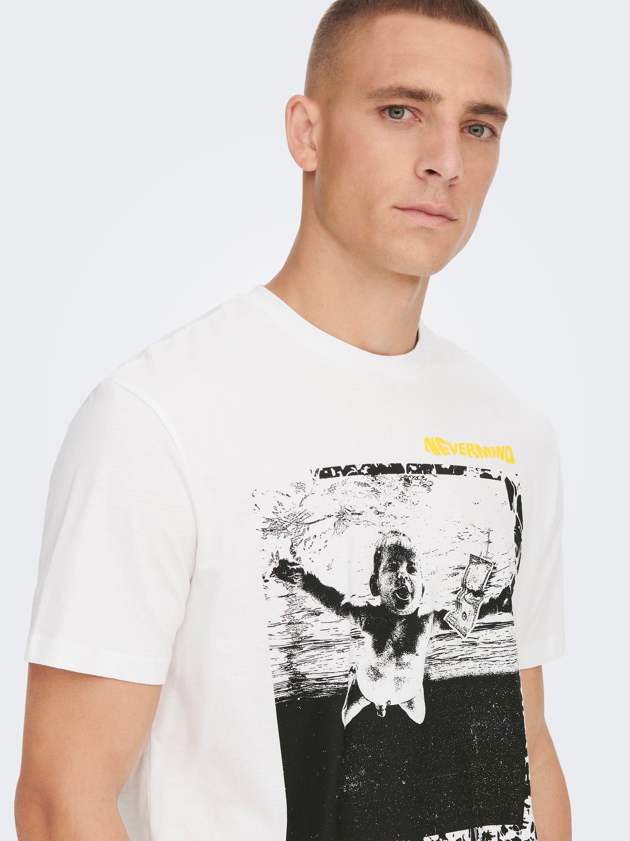 ONLY & SONS Avslappnad O-ringning T-shirt -White - 22023782
