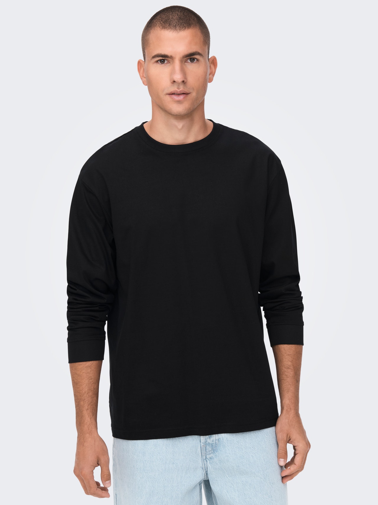 ONLY & SONS Normal passform O-ringning T-shirt -Black - 22023810