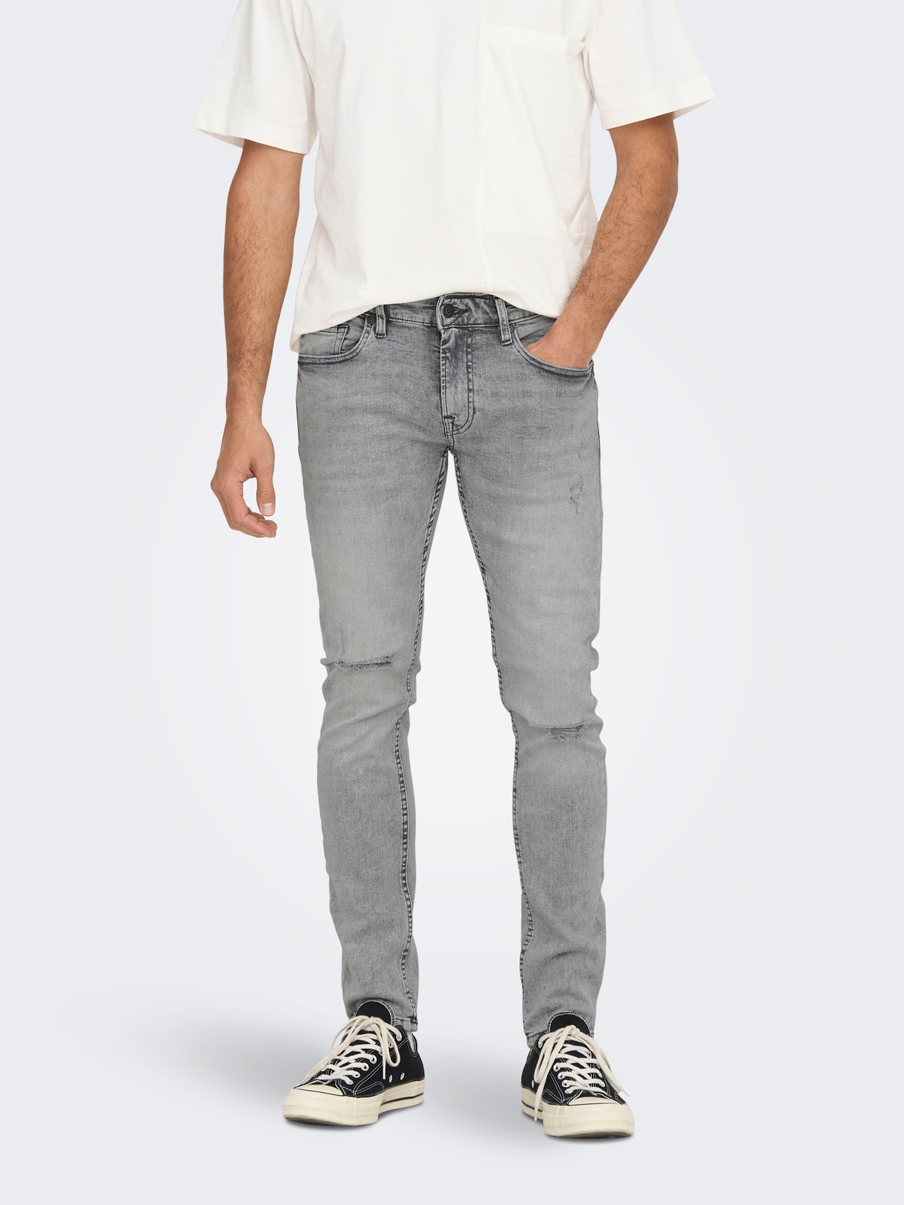ONLY & SONS Jeans Skinny Fit Taille moyenne -Grey Denim - 22023925
