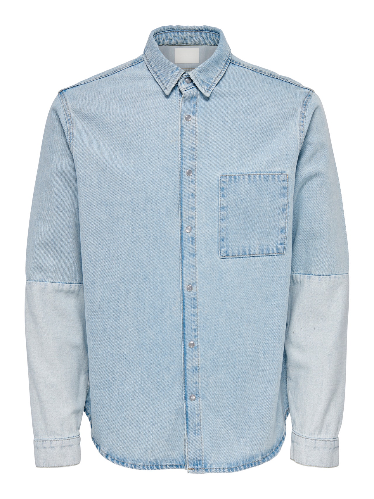ONLY & SONS Standardpassform Skjortkrage Skjorta -Light Blue Denim - 22023937