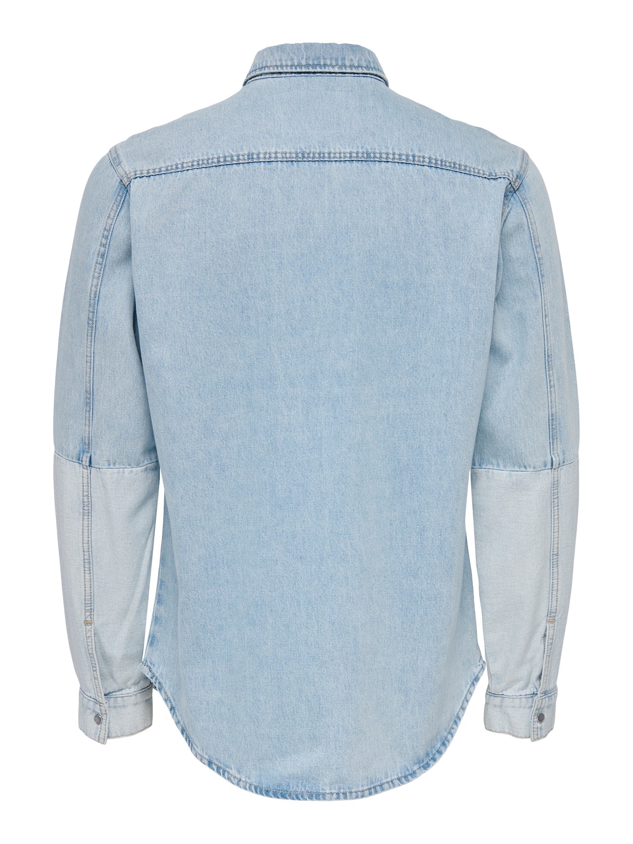 ONLY & SONS Standard Fit Skjortekrage Skjorte -Light Blue Denim - 22023937