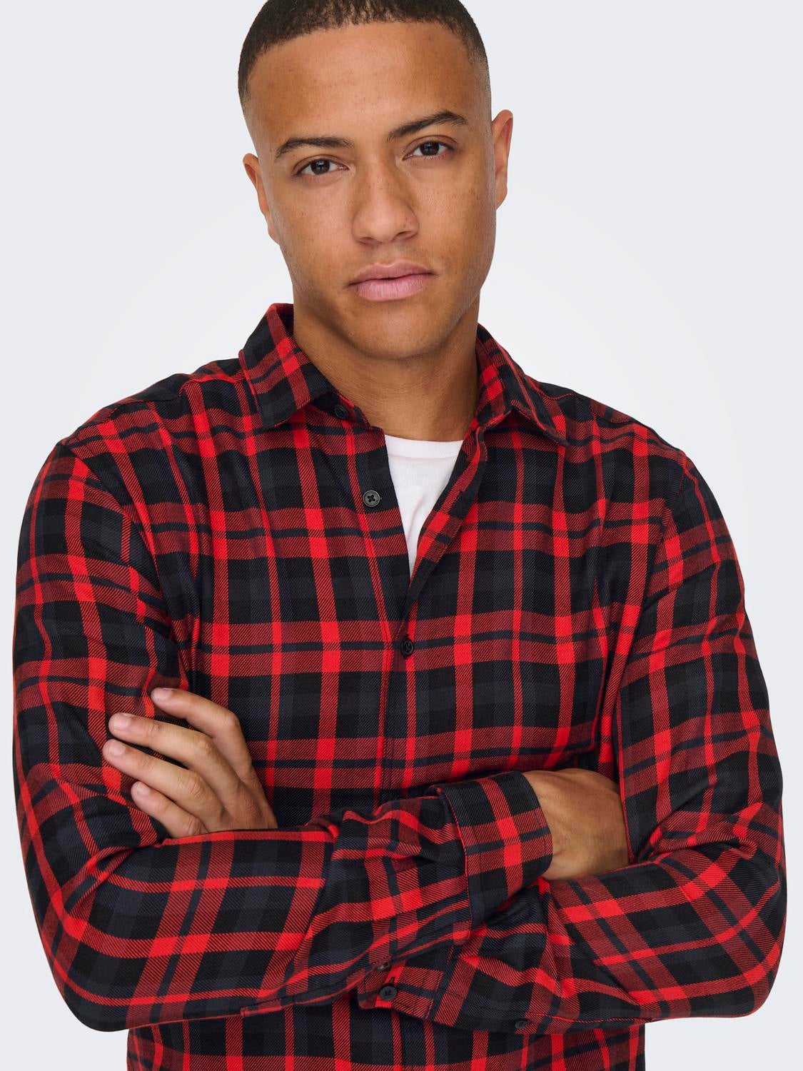 Slim fit best sale red flannel