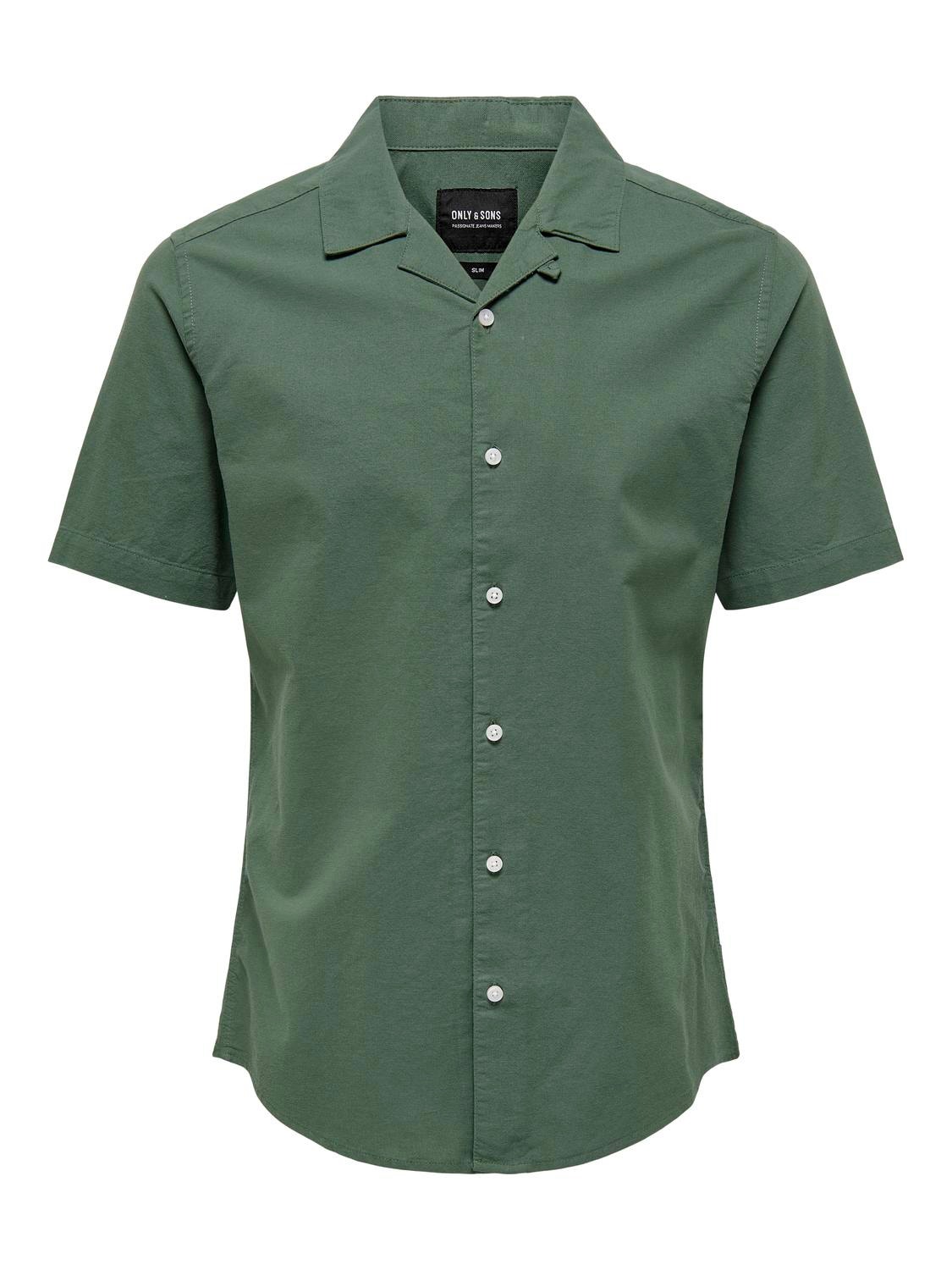 ONLY & SONS Slim fit Resort kraag Overhemd -Duck Green - 22023964