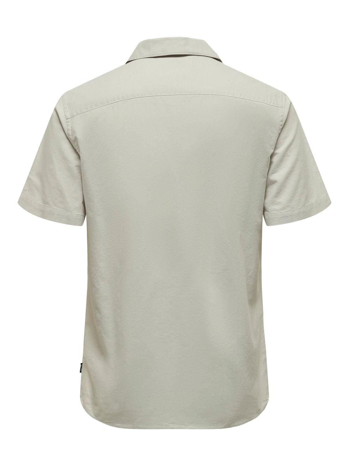 ONLY & SONS Camisas Corte slim Cuello cubano -Silver Lining - 22023964