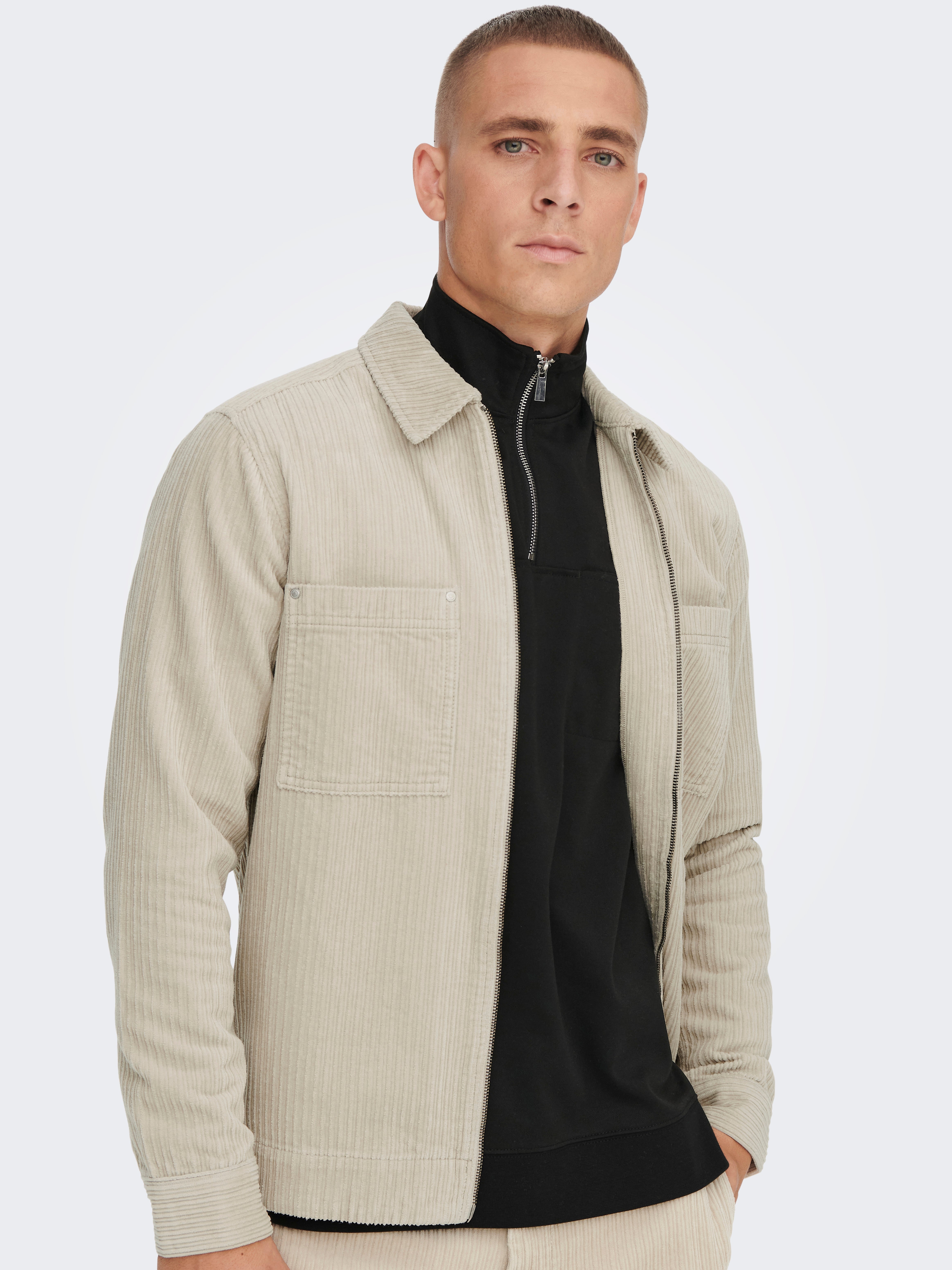 Mens zip sale overshirt