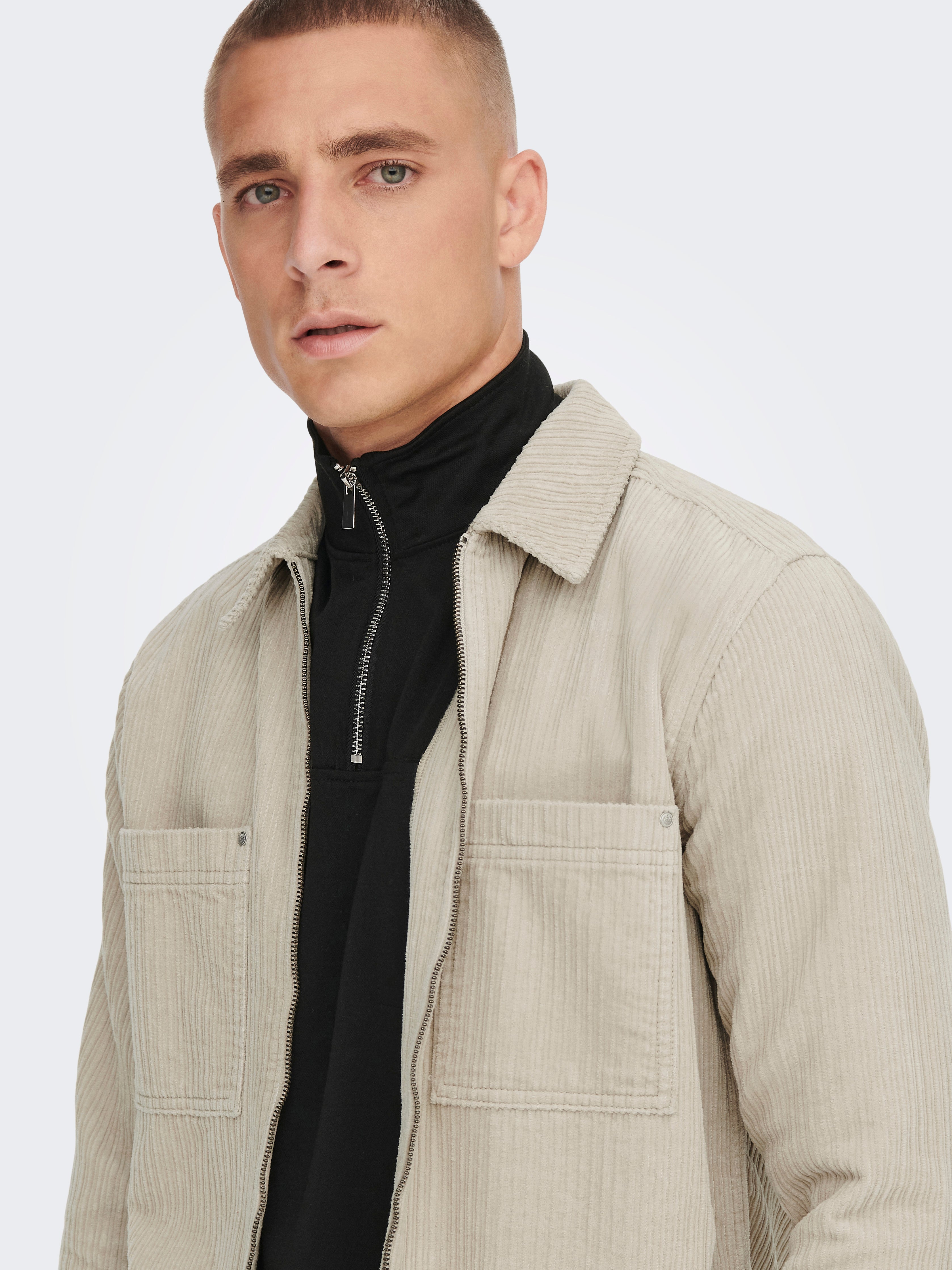 Mens on sale overshirt zip