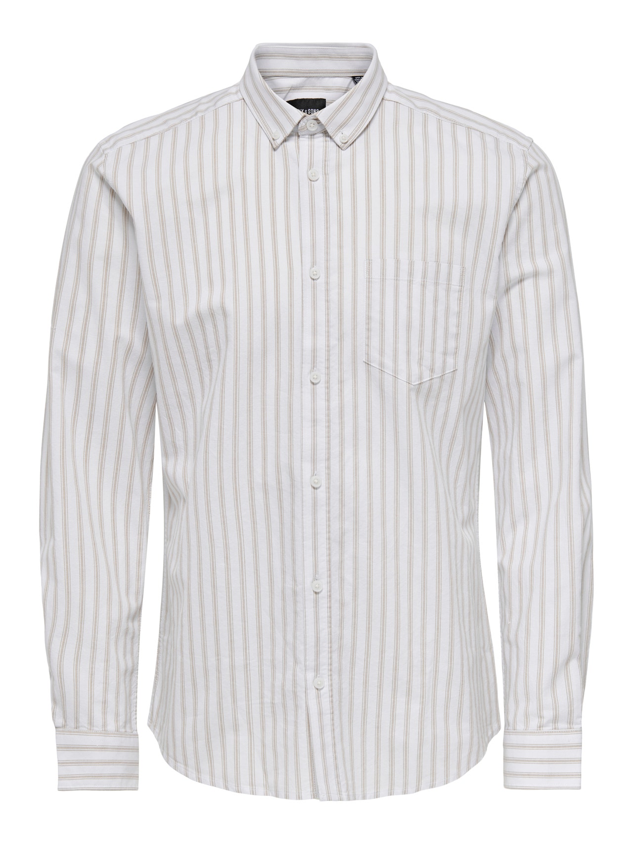 ONLY & SONS Stribet Slim Fit skjorte -Chinchilla - 22023977