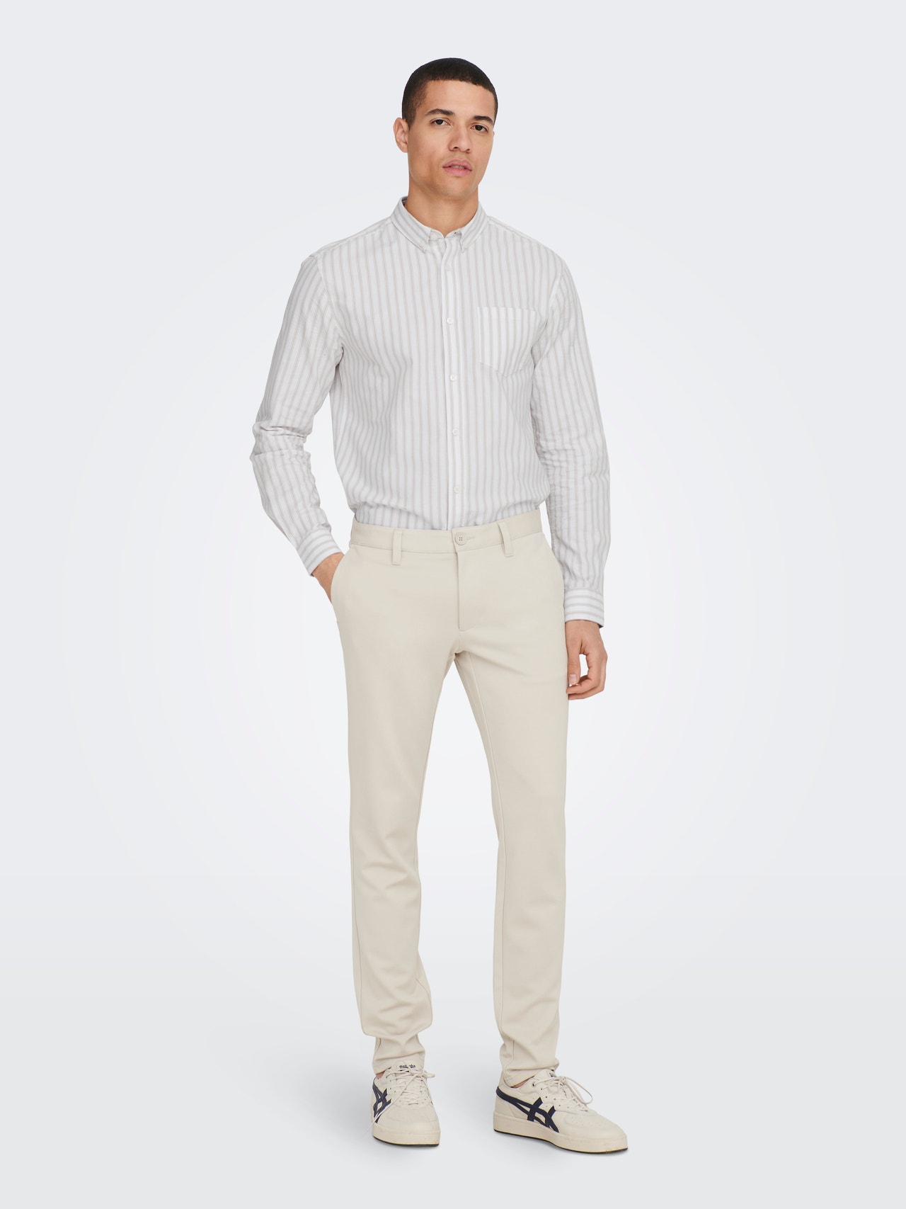 ONLY & SONS Chemises Slim Fit Col boutonné -Chinchilla - 22023977