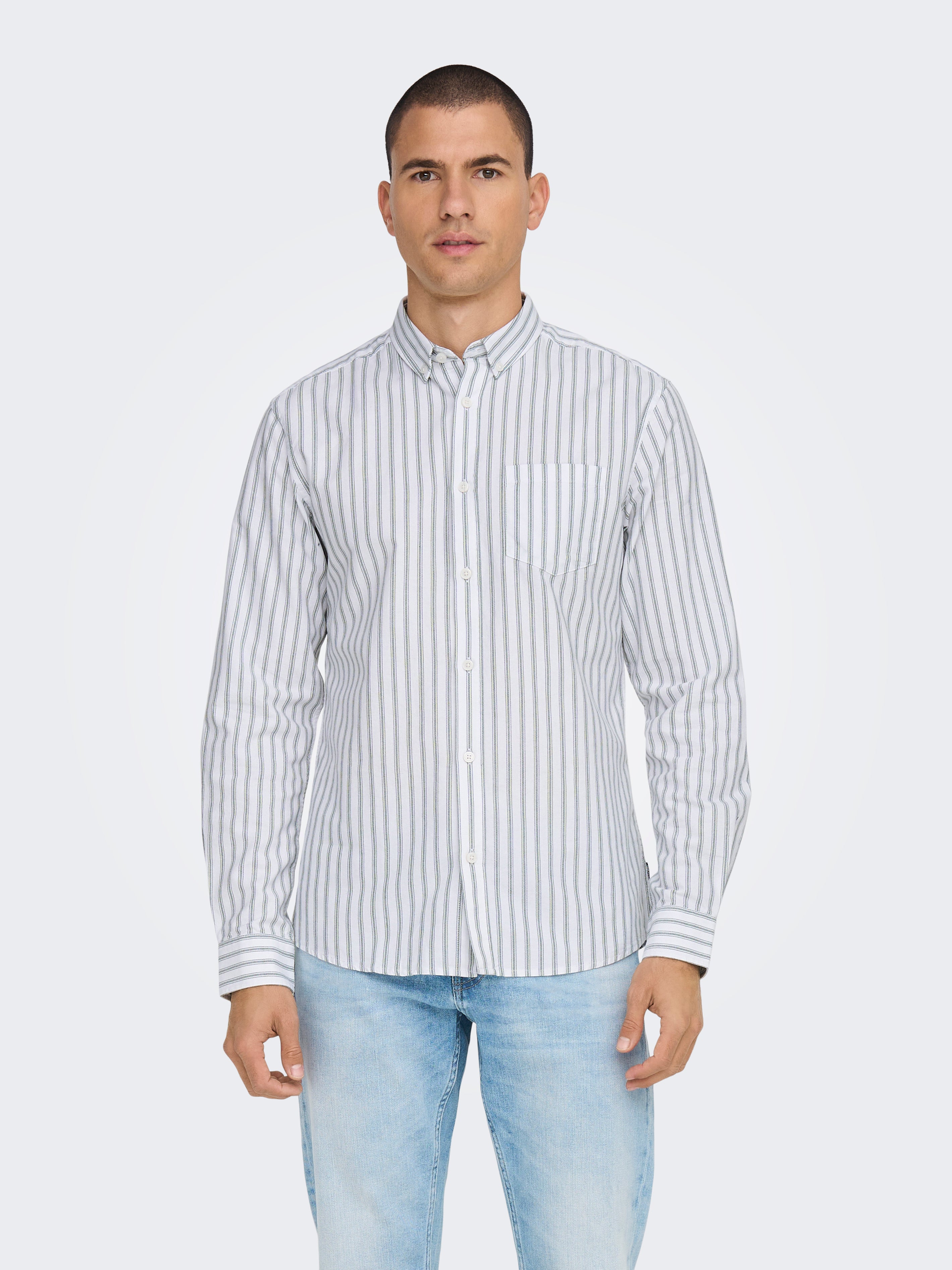 Only and sons striped deals shirt