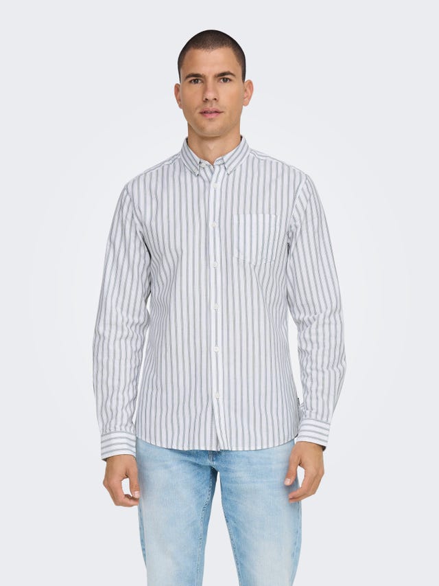 ONLY & SONS Slim fit Button down-kraag Overhemd - 22023977