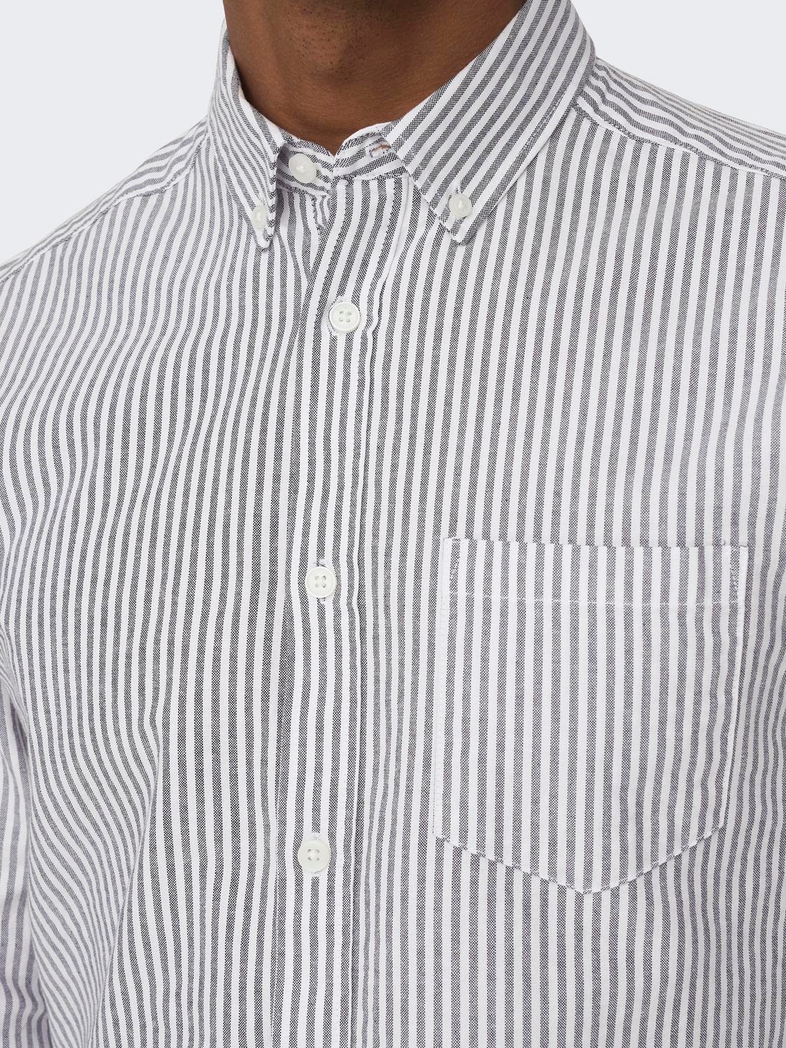 ONLY & SONS Slim fit Button down-kraag Overhemd -Dark Navy - 22023977