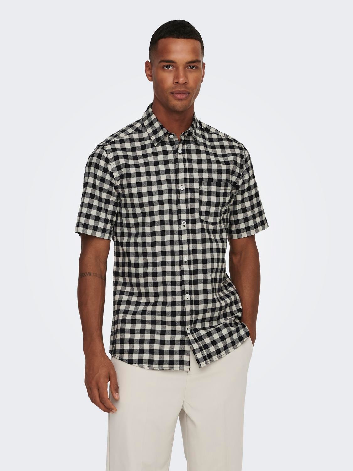 ONLY & SONS Shirt with short sleeves -Silver Lining - 22023981