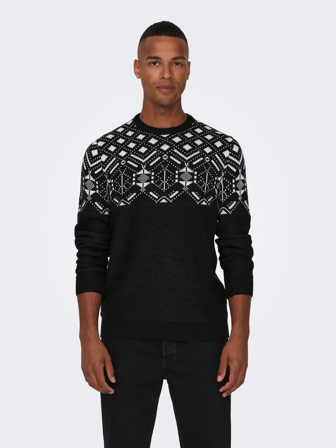 Round Neck Pullover | Black | ONLY & SONS®