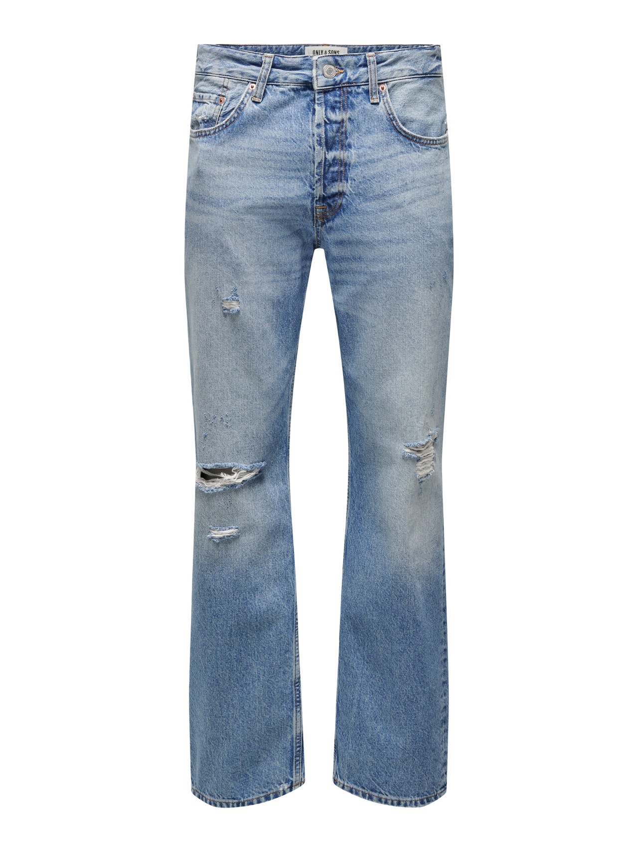 ONLY & SONS Gerade geschnitten Mid Rise Jeans -Light Blue Denim - 22024067