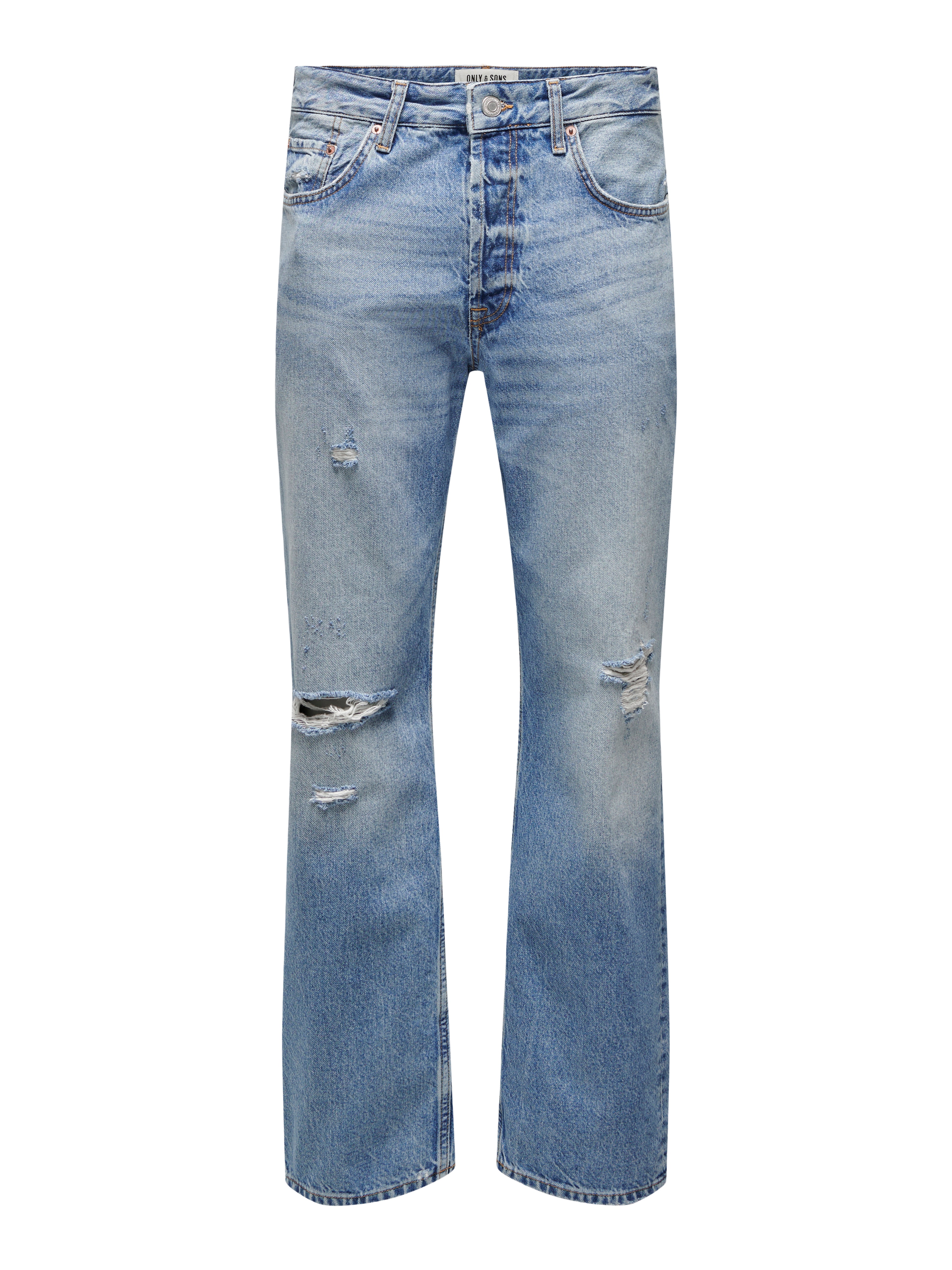 Straight Fit Mid rise Jeans | Light Blue | ONLY & SONS®