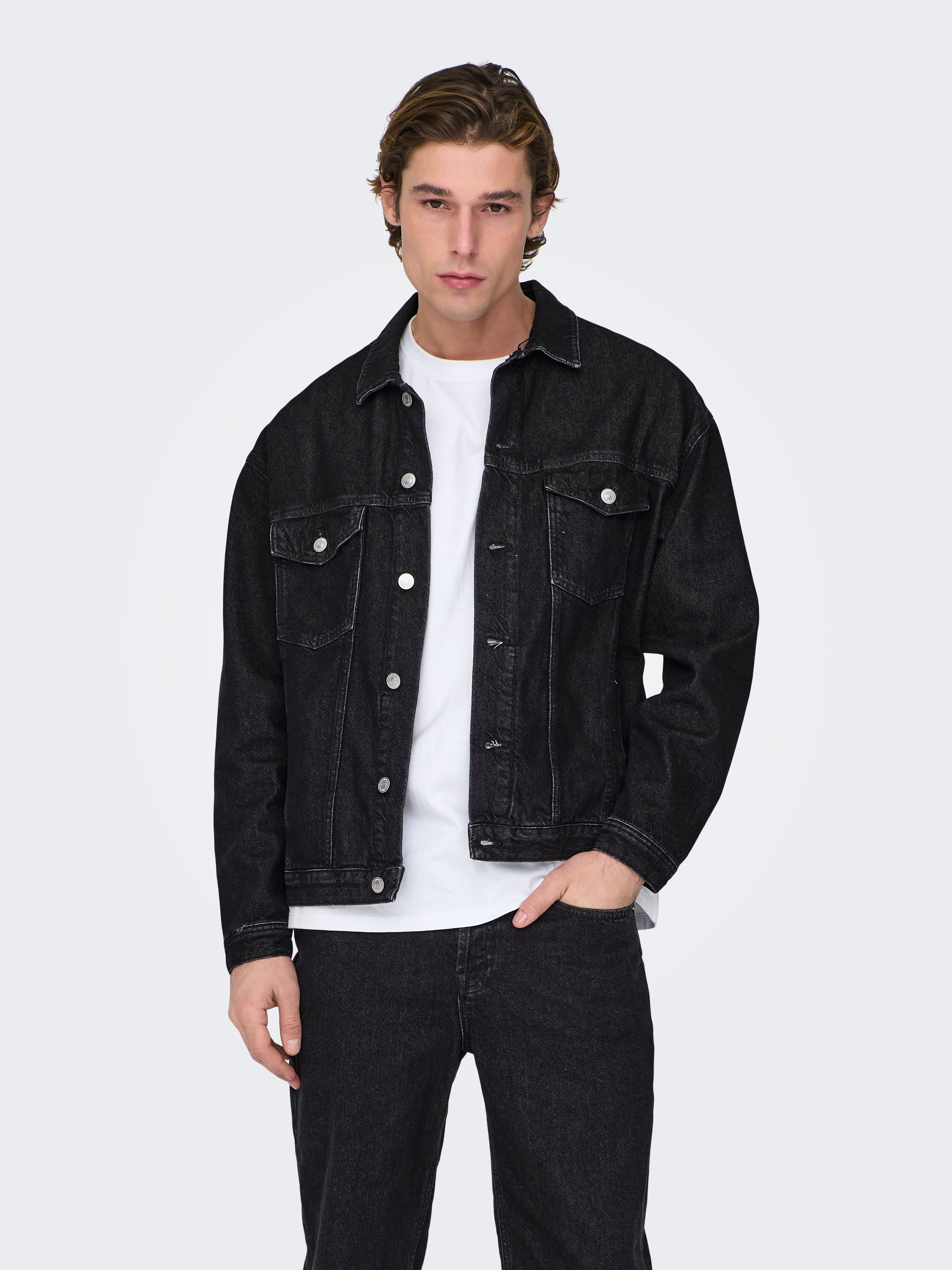 Men Relaxed Fit Denim Jacket with Soft Sherpa Lined Collarand Double  Chest&Waist-Side Pockets Trucker Style - China Bootcut Pants and Women Denim  Jeans price | Made-in-China.com