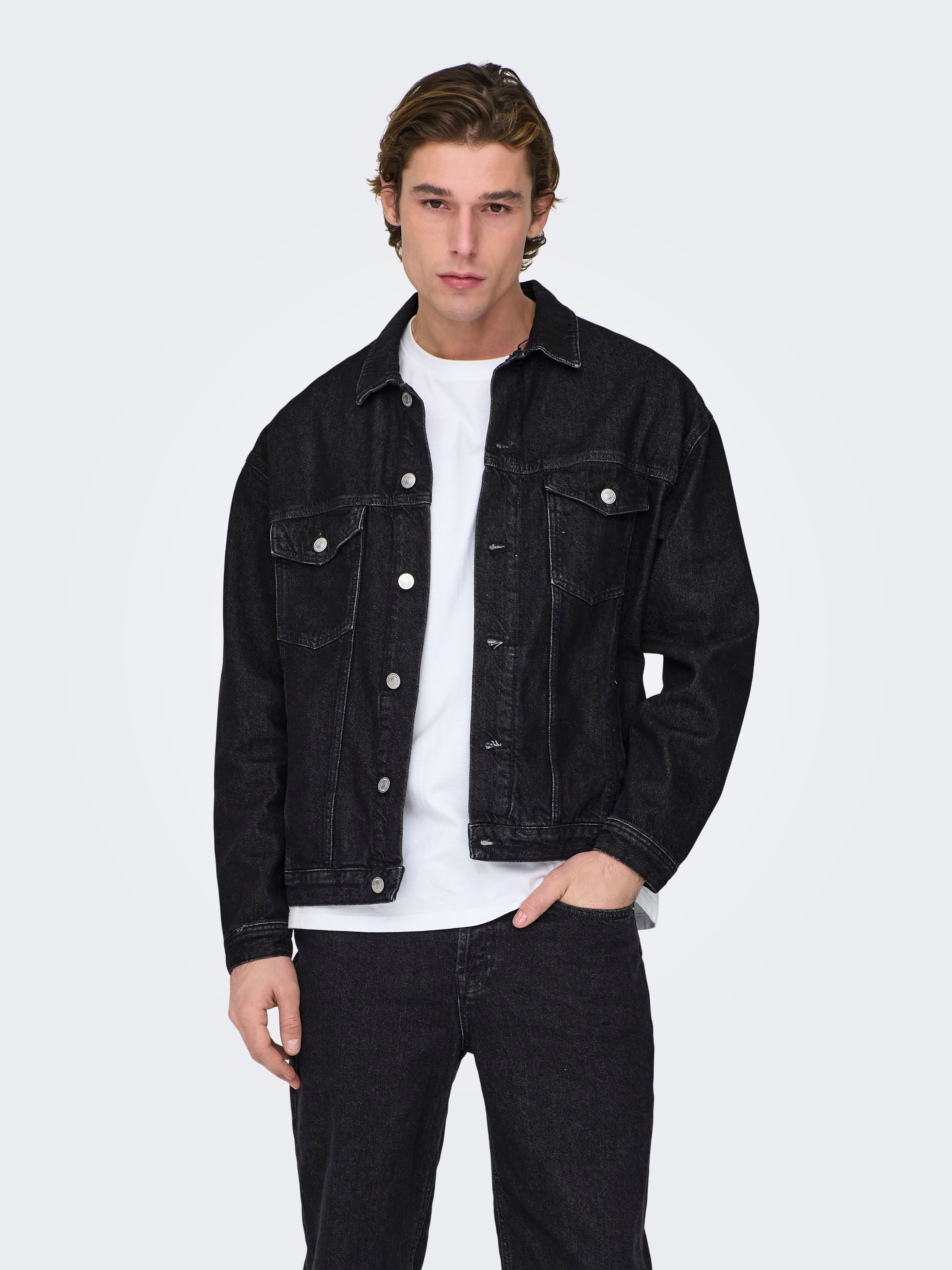 Only & outlet sons leather jacket