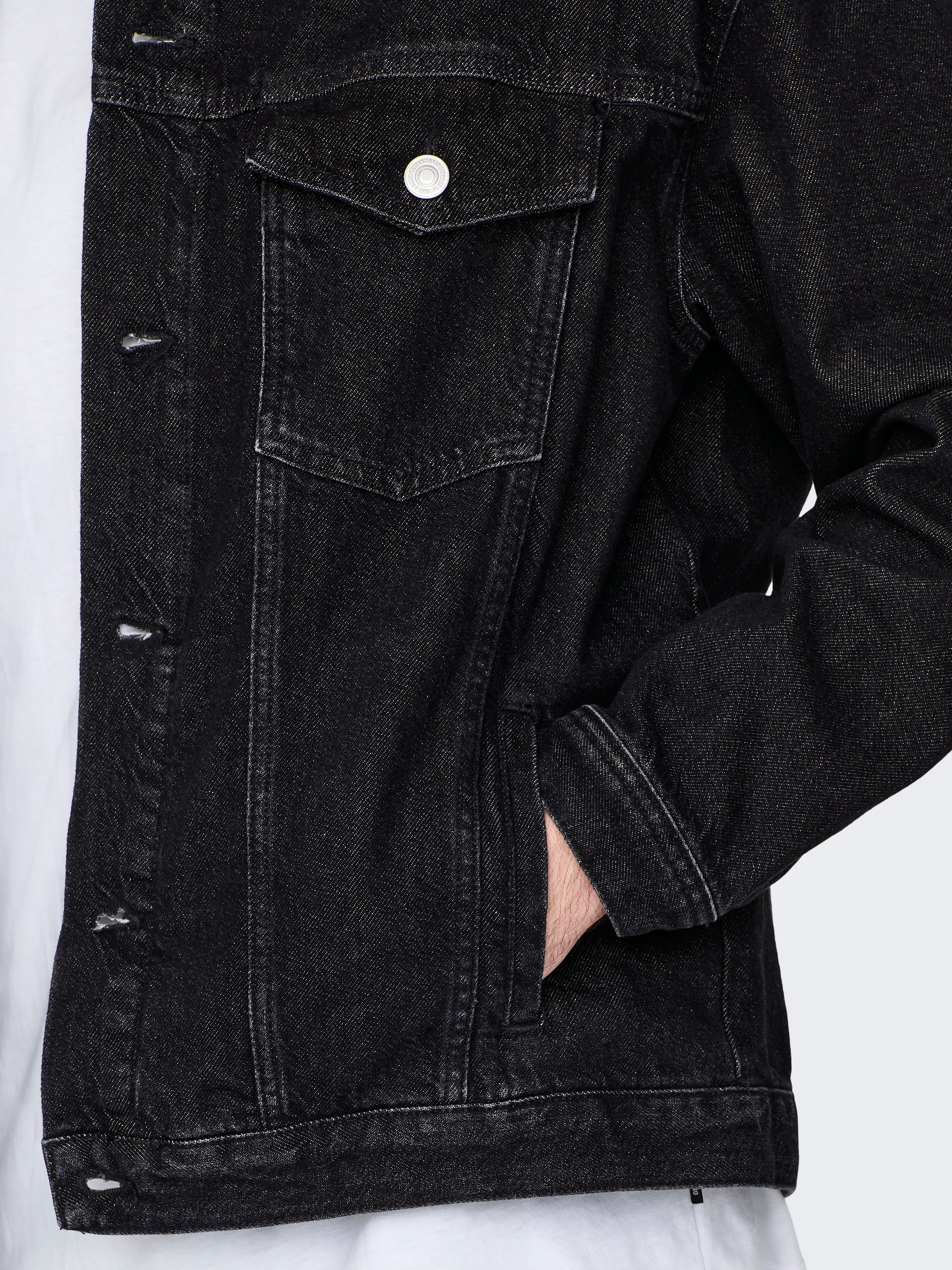 Only and sons fashion black denim jacket