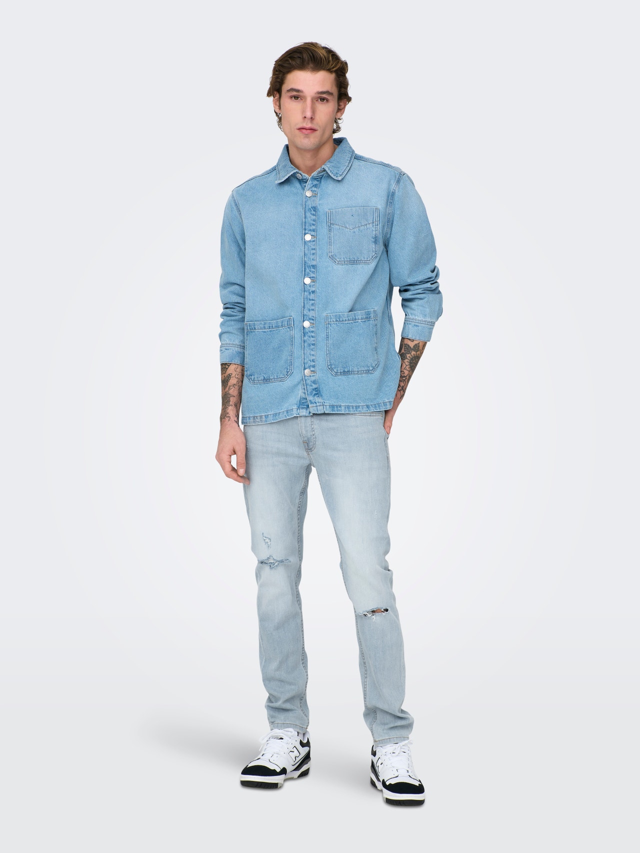 ONLY & SONS Slim Fit Mid waist Jeans -Blue Denim - 22024109