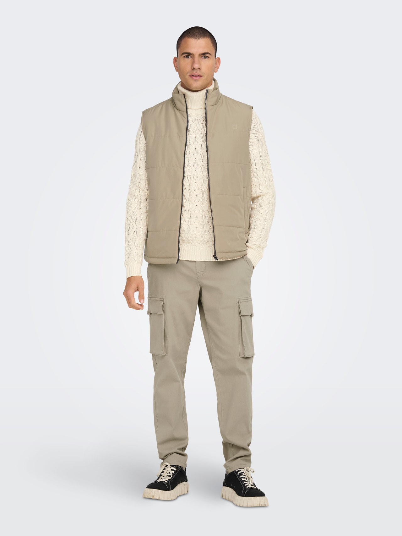 ONLY & SONS Hoge hals Gilet -Chinchilla - 22024154