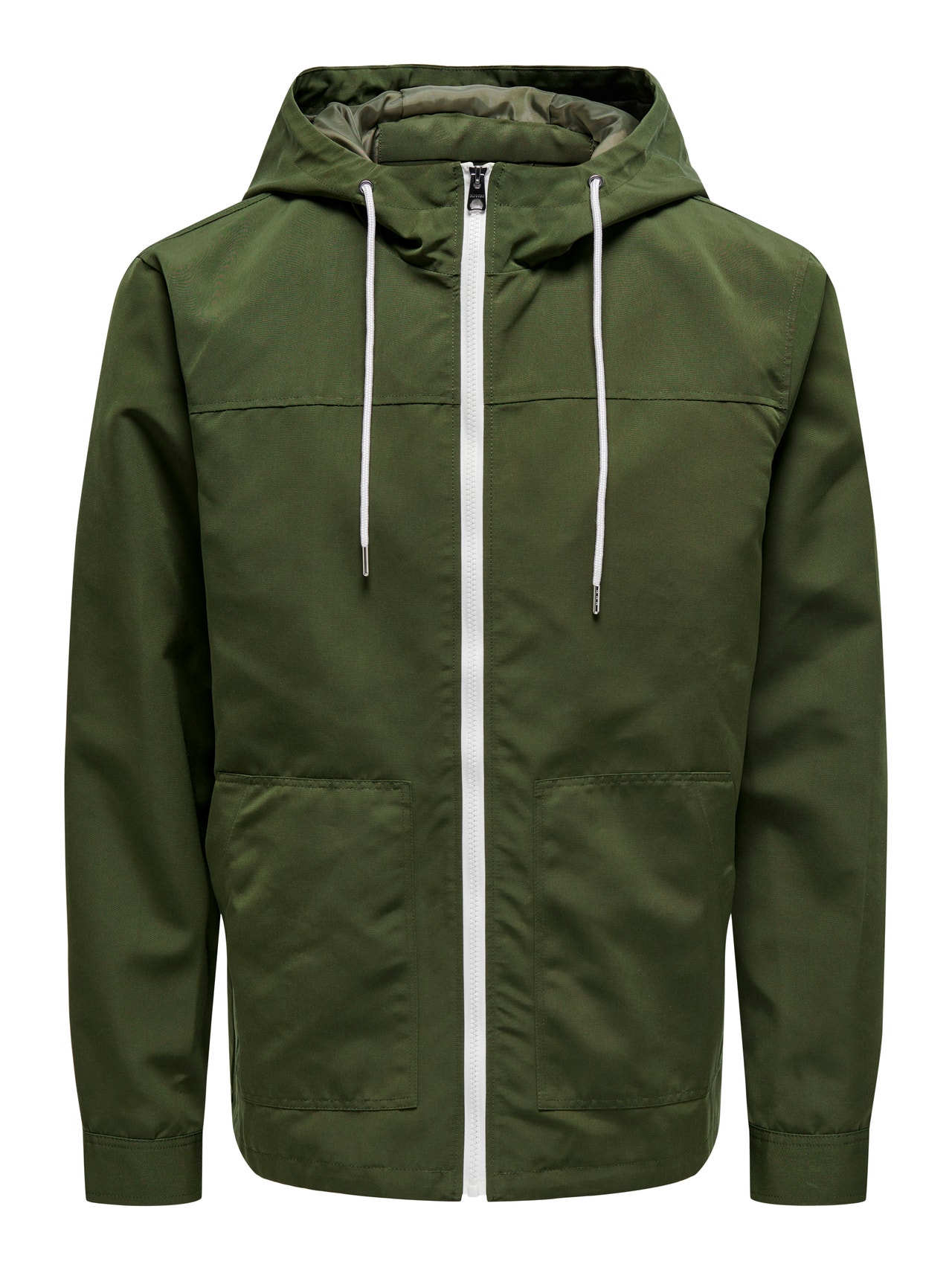 ONLY & SONS Hood with string regulation Jacket -Olive Night - 22024156