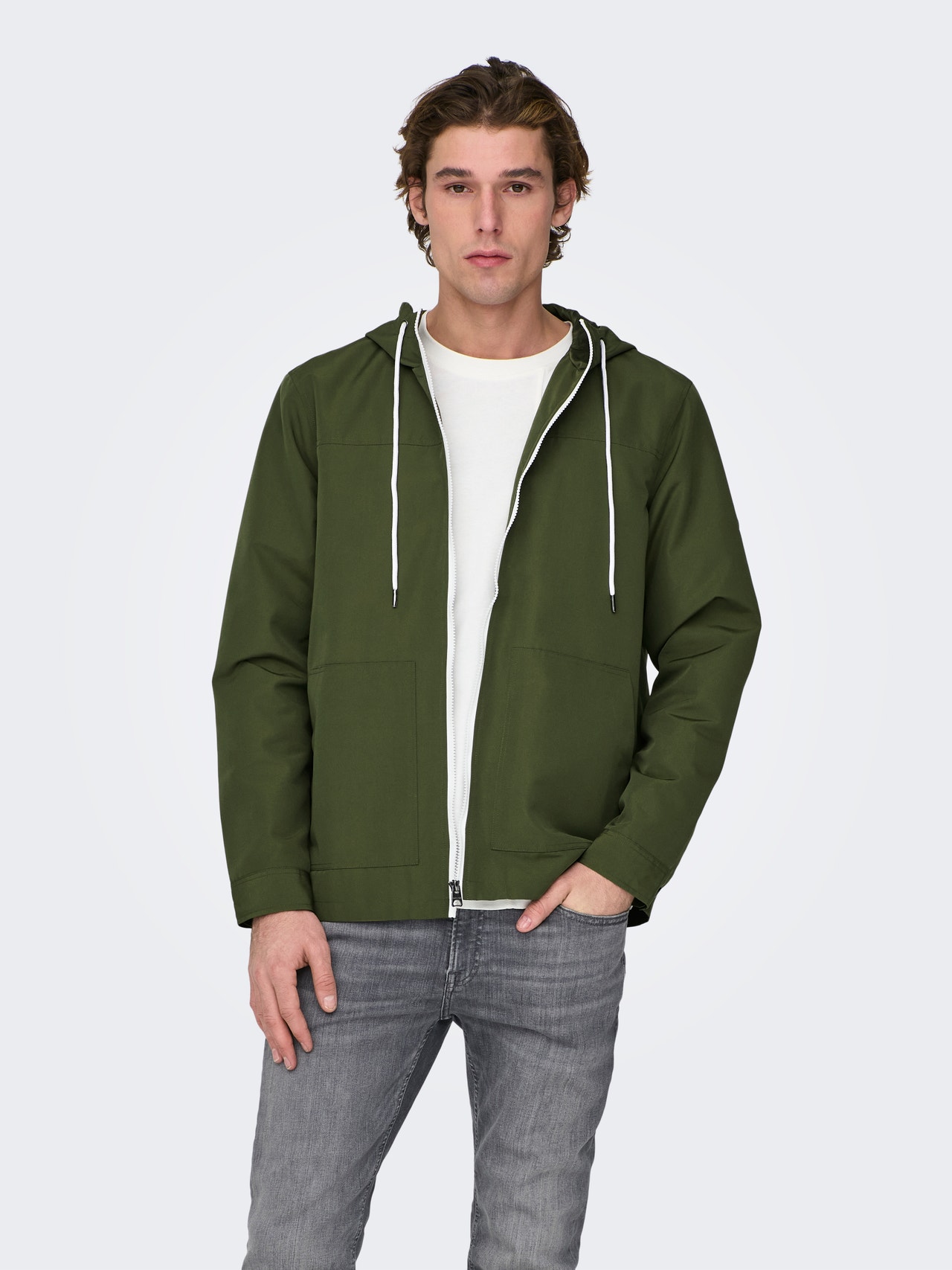 ONLY & SONS Jacket with hood -Olive Night - 22024156