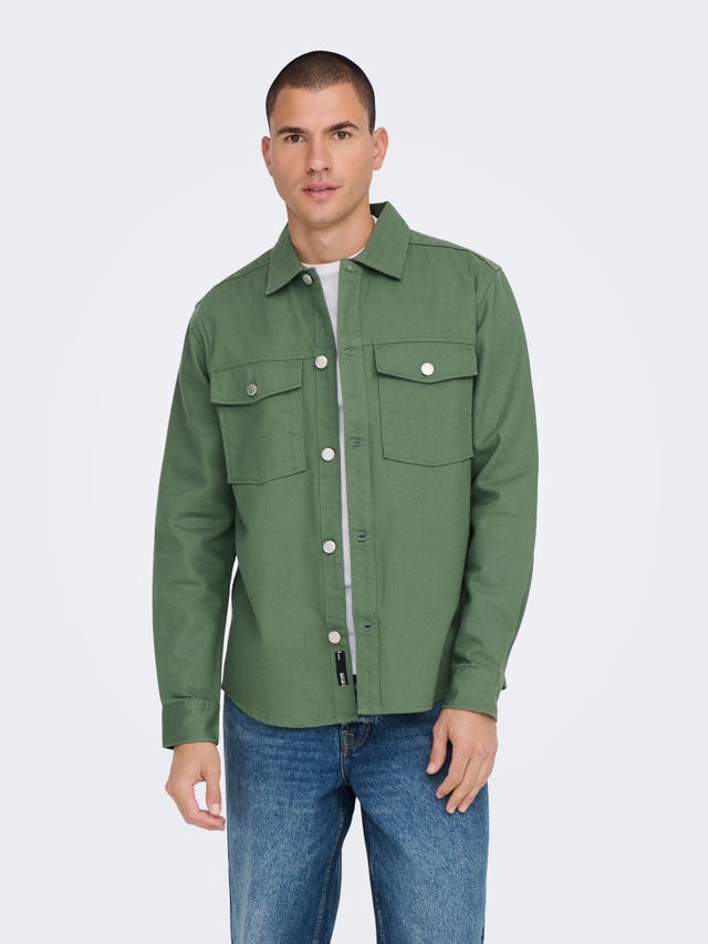ONLY & SONS Loose Fit Solid color twill overshirt - 22024161