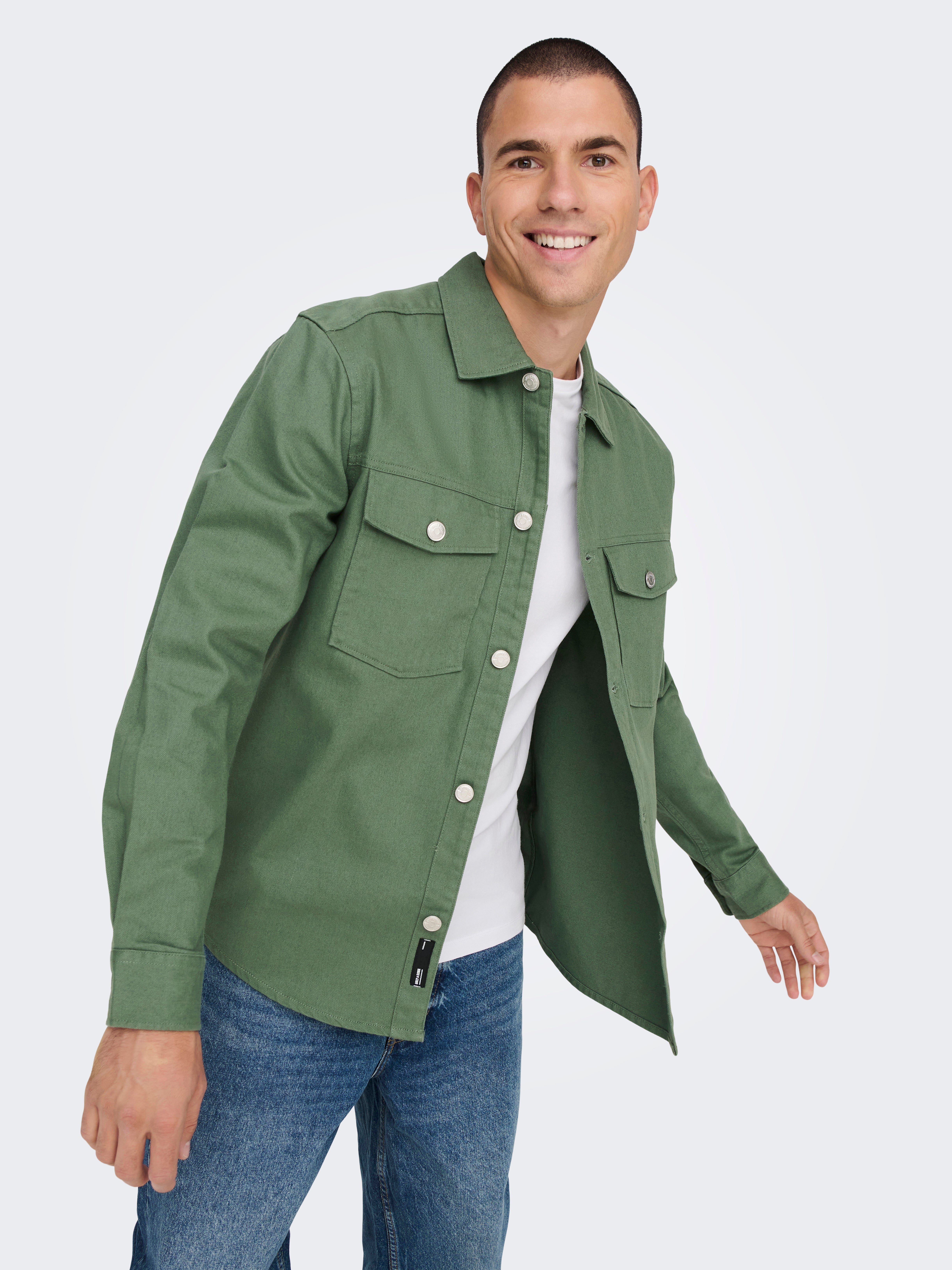 Mens on sale twill overshirt