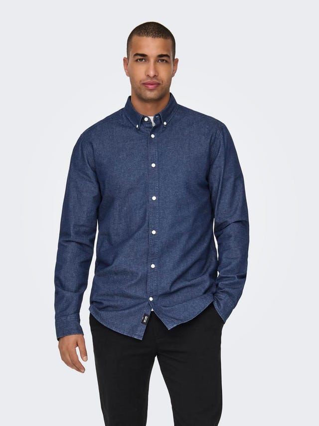ONLY & SONS Regular fit Button down-kraag Overhemd - 22024163