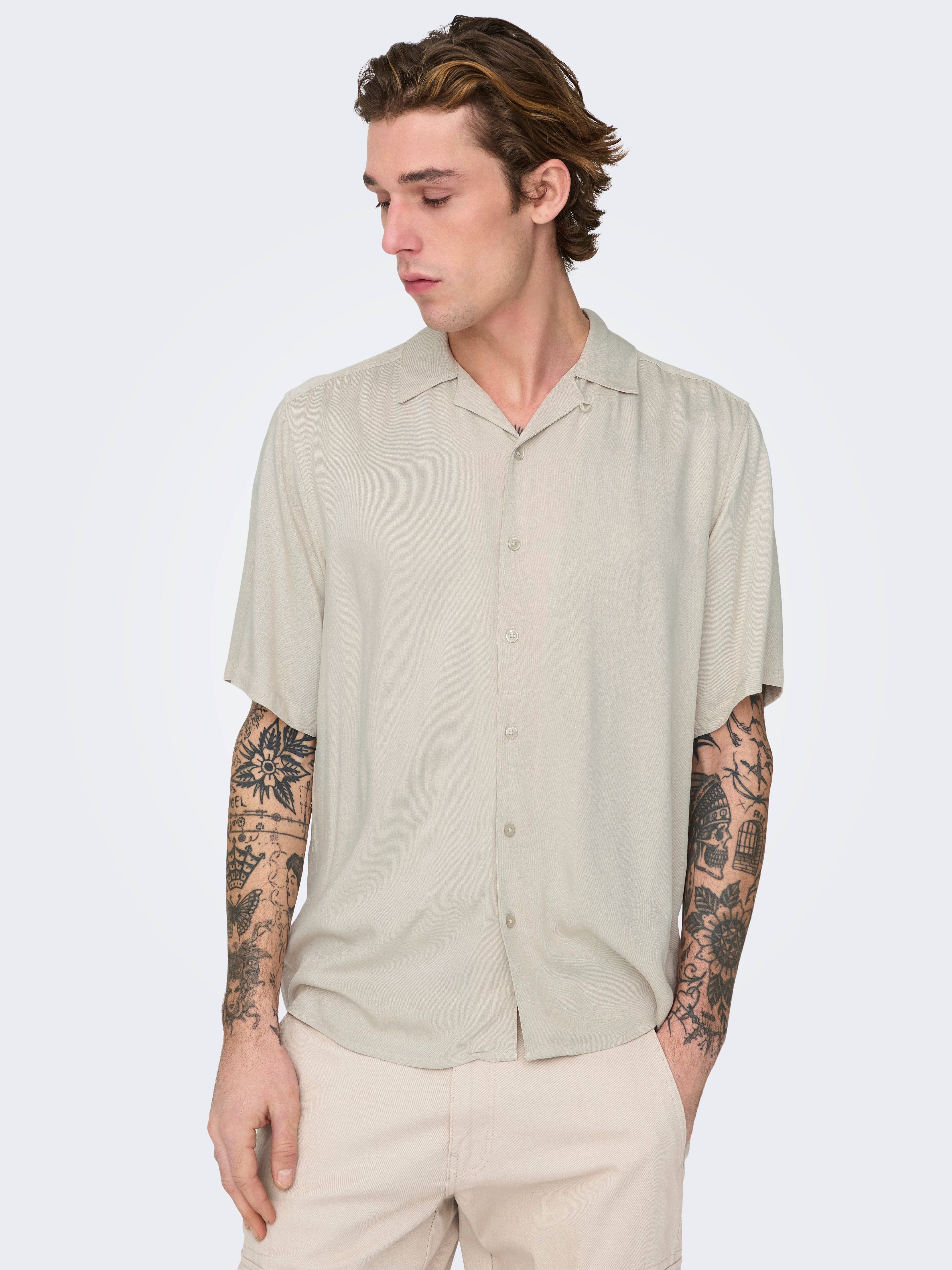 【YOURNUS】Oslo Span Loose Fit Shirt YOURNUS】Oslo Span Loose Fit Shirt Men's Oslo Sports T-Shirt