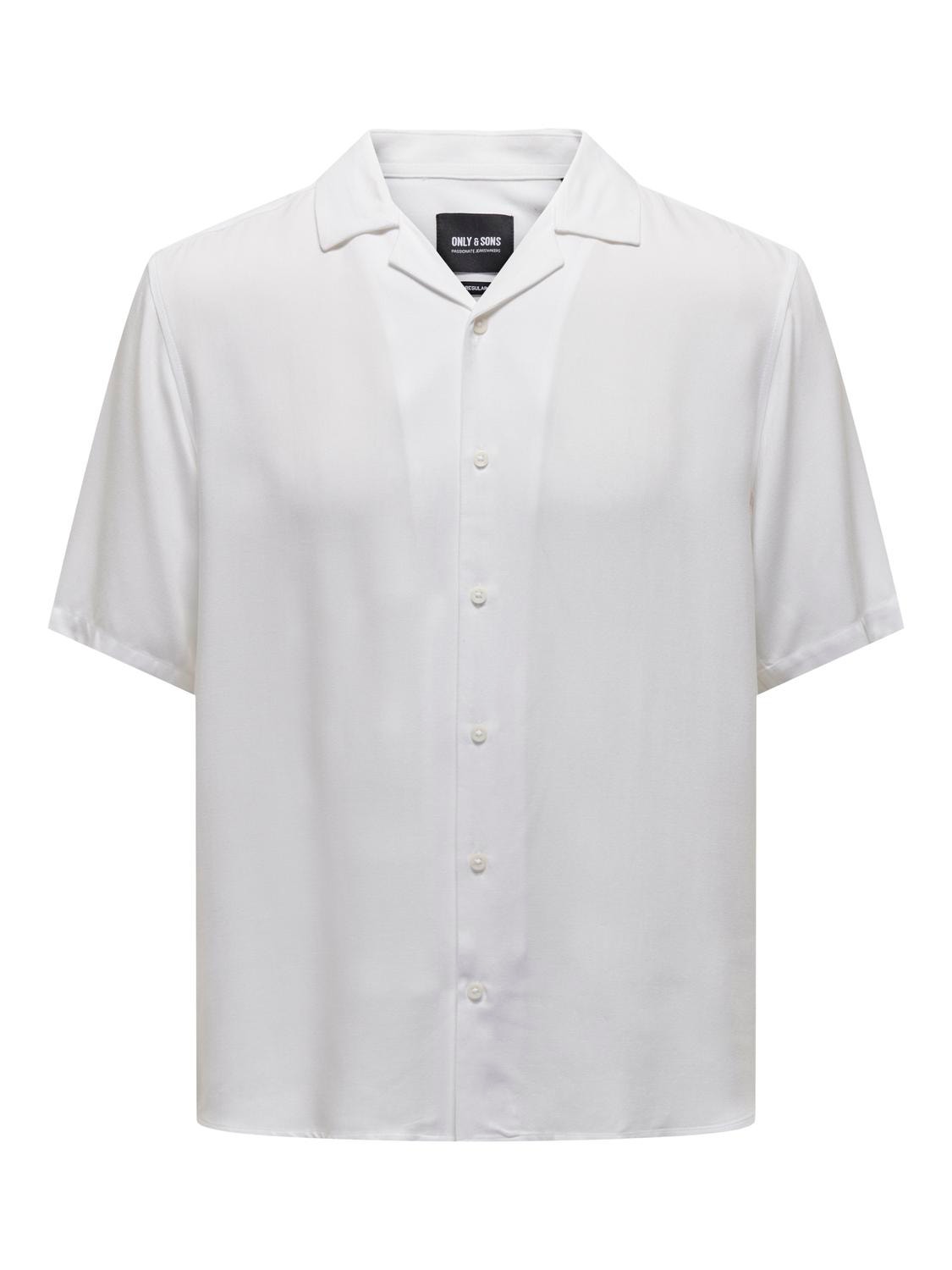 ONLY & SONS Regular fit Resort-krave Skjorte -Bright White - 22024164