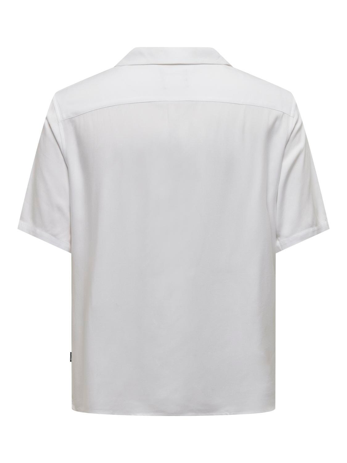 ONLY & SONS Normal geschnitten Resort Kragen Hemd -Bright White - 22024164