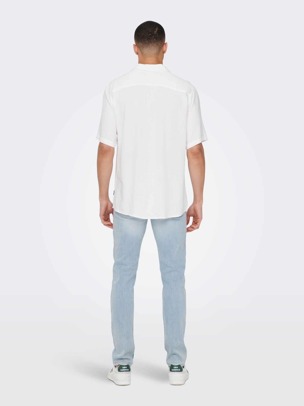 ONLY & SONS Normal geschnitten Resort Kragen Hemd -Bright White - 22024164