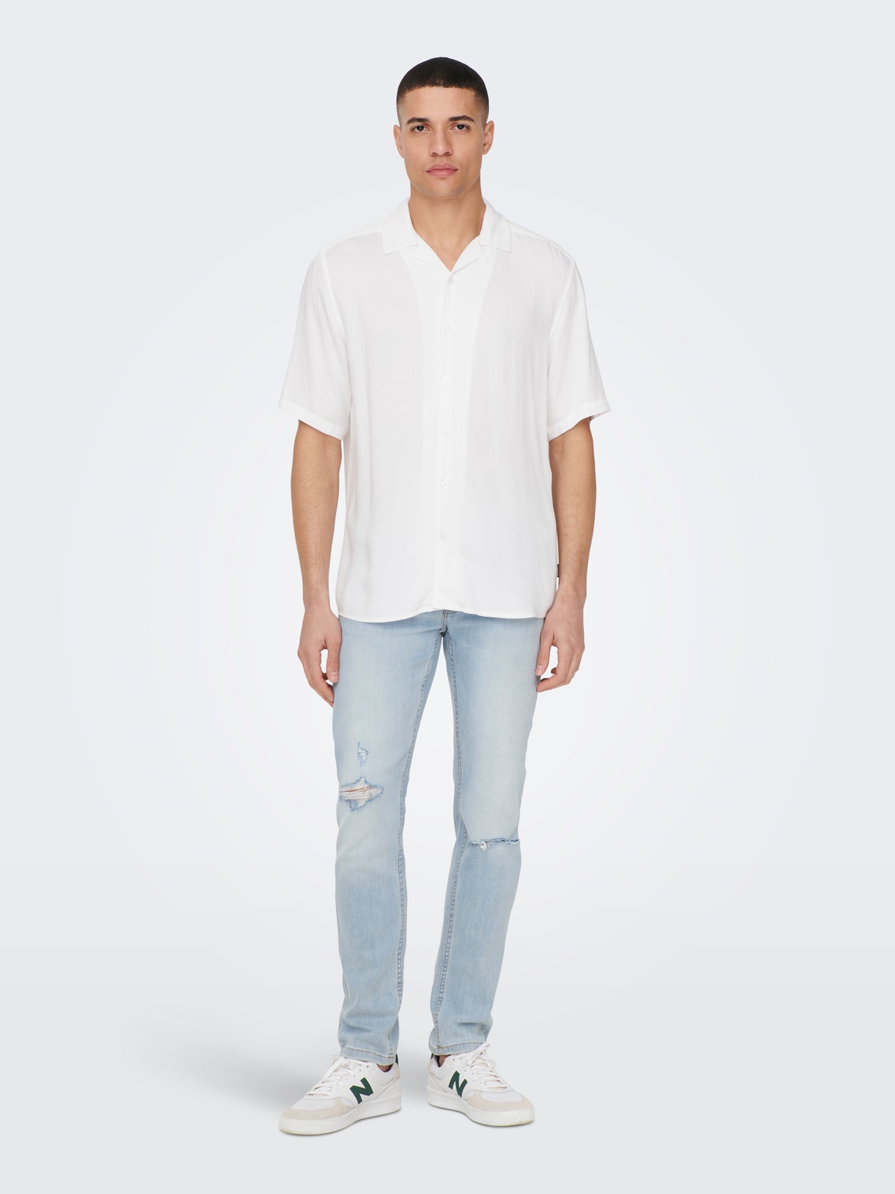 ONLY & SONS Camisas Corte regular Cuello cubano -Bright White - 22024164