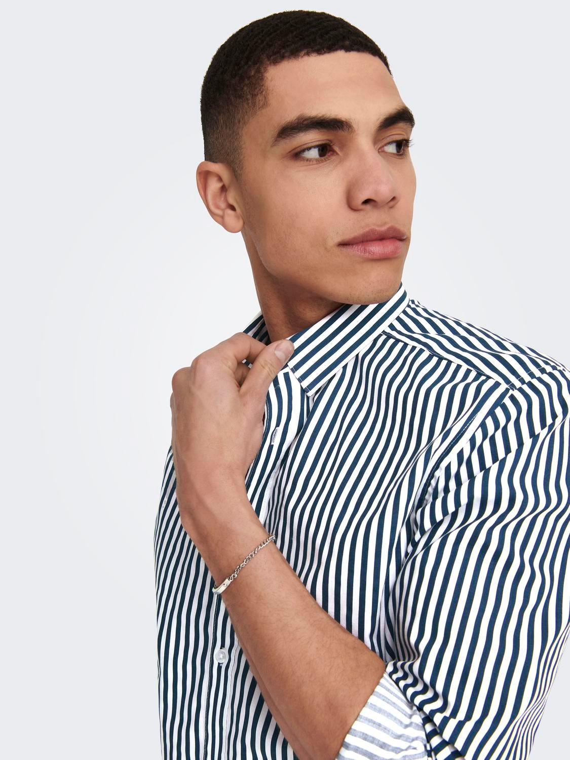 ONLY & SONS Slim fit Overhemd kraag Overhemd -Insignia Blue - 22024165