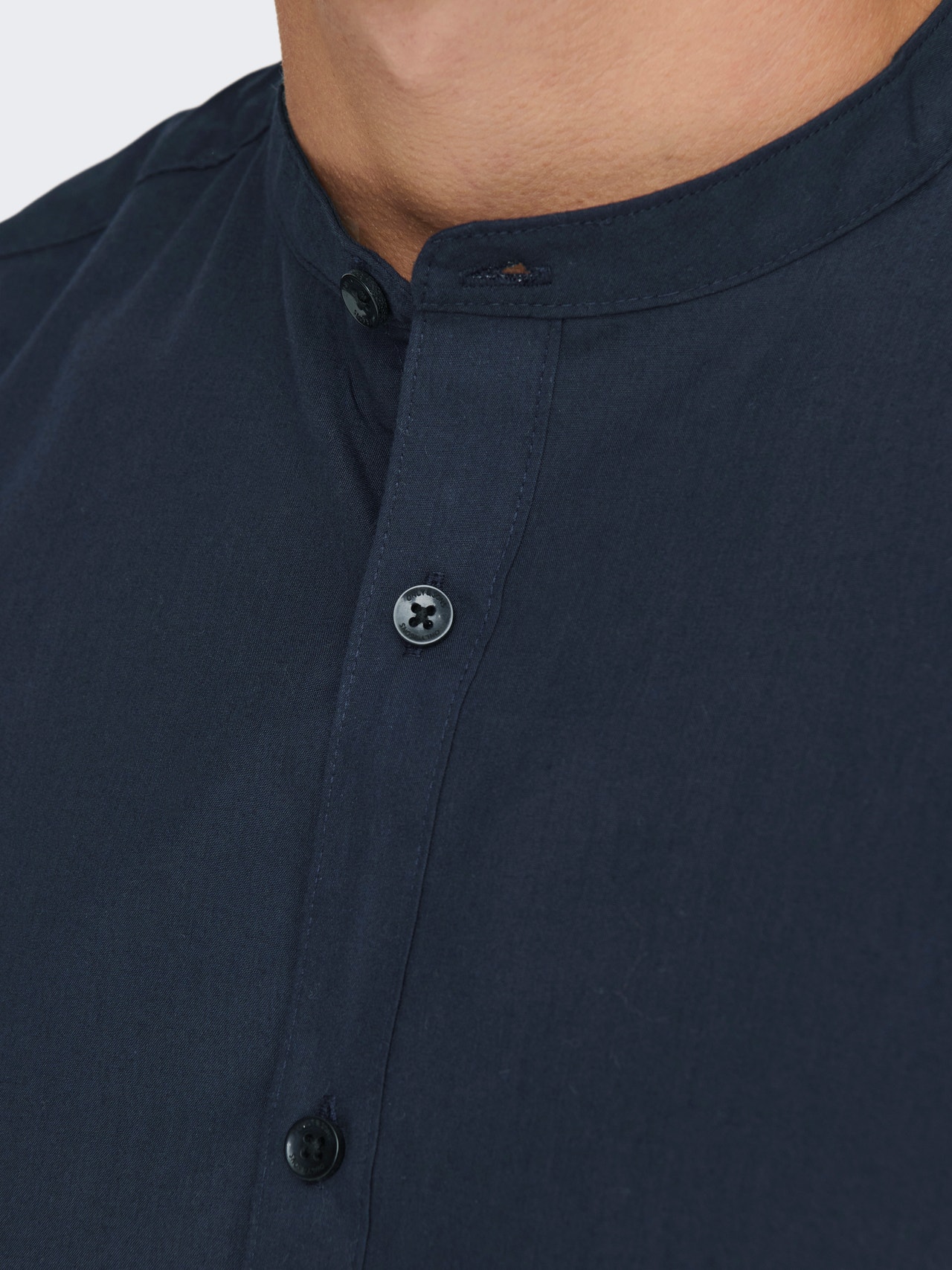 ONLY & SONS Slim Fit China Collar Shirt -Dark Navy - 22024167