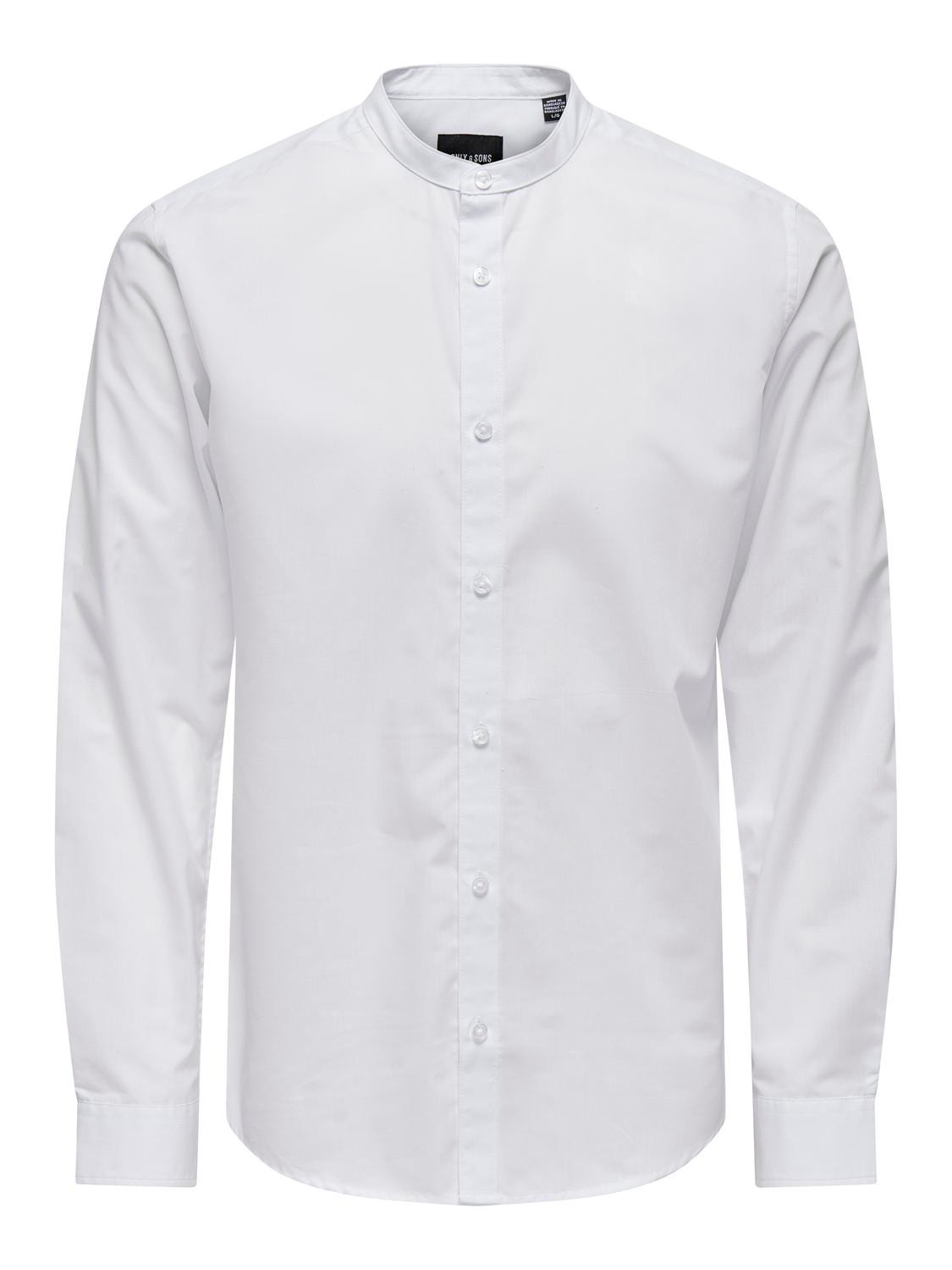 ONLY & SONS Camicie Slim Fit Colletto Cinese -White - 22024167