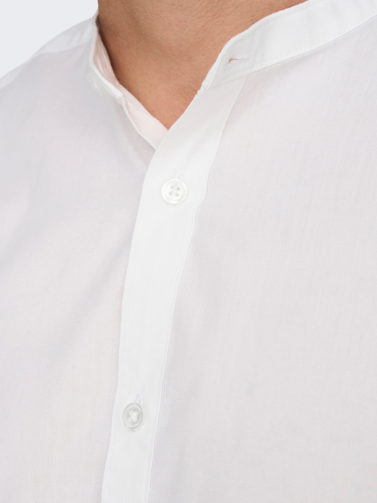 ONLY & SONS Slim Fit Kinakrage Skjorte -White - 22024167
