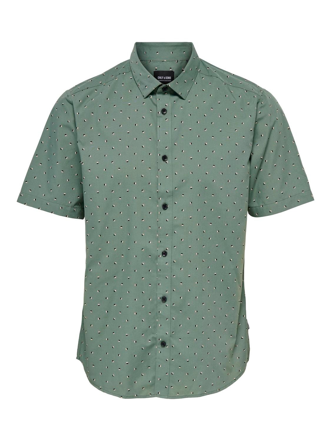 ONLY & SONS Krój slim Kolnierz koszulowy Koszula -Duck Green - 22024171
