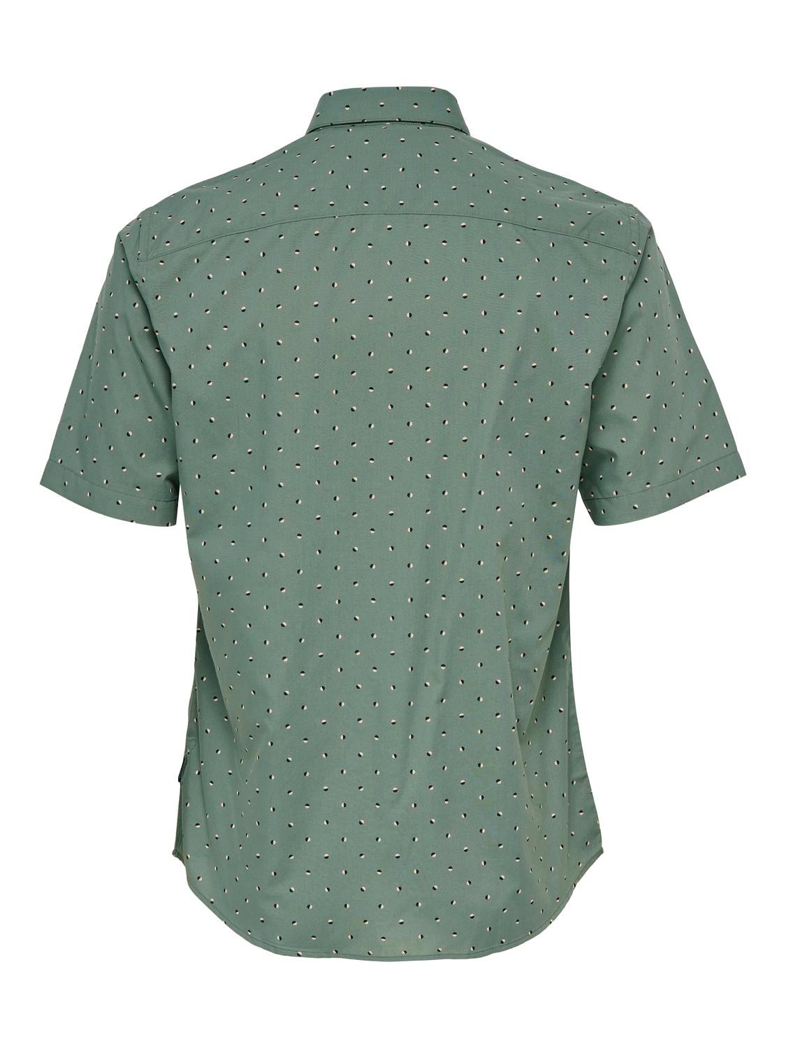 ONLY & SONS Krój slim Kolnierz koszulowy Koszula -Duck Green - 22024171