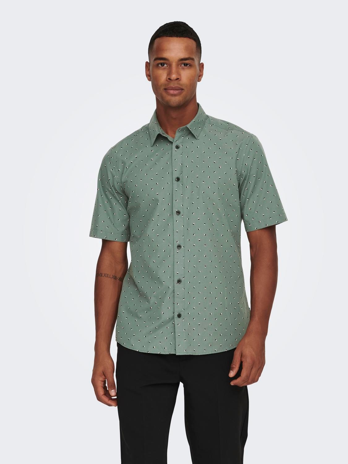 ONLY & SONS Slim fit Overhemd kraag Overhemd -Duck Green - 22024171