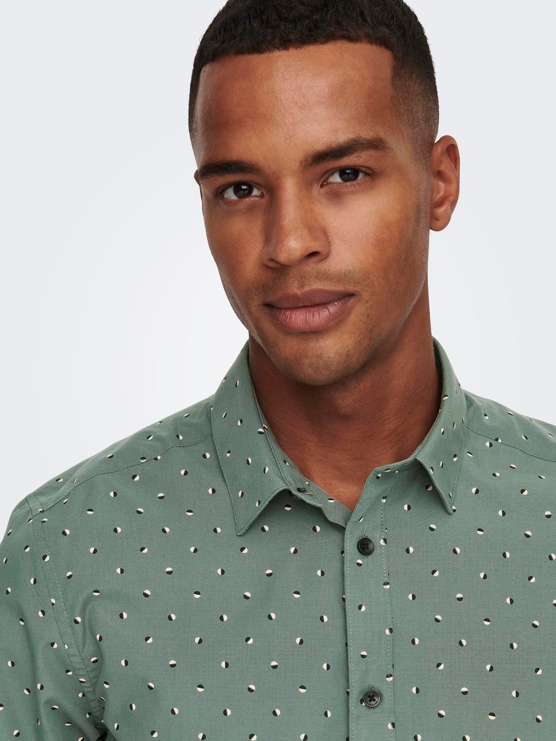 ONLY & SONS Slim Fit Shirt collar Shirt -Duck Green - 22024171