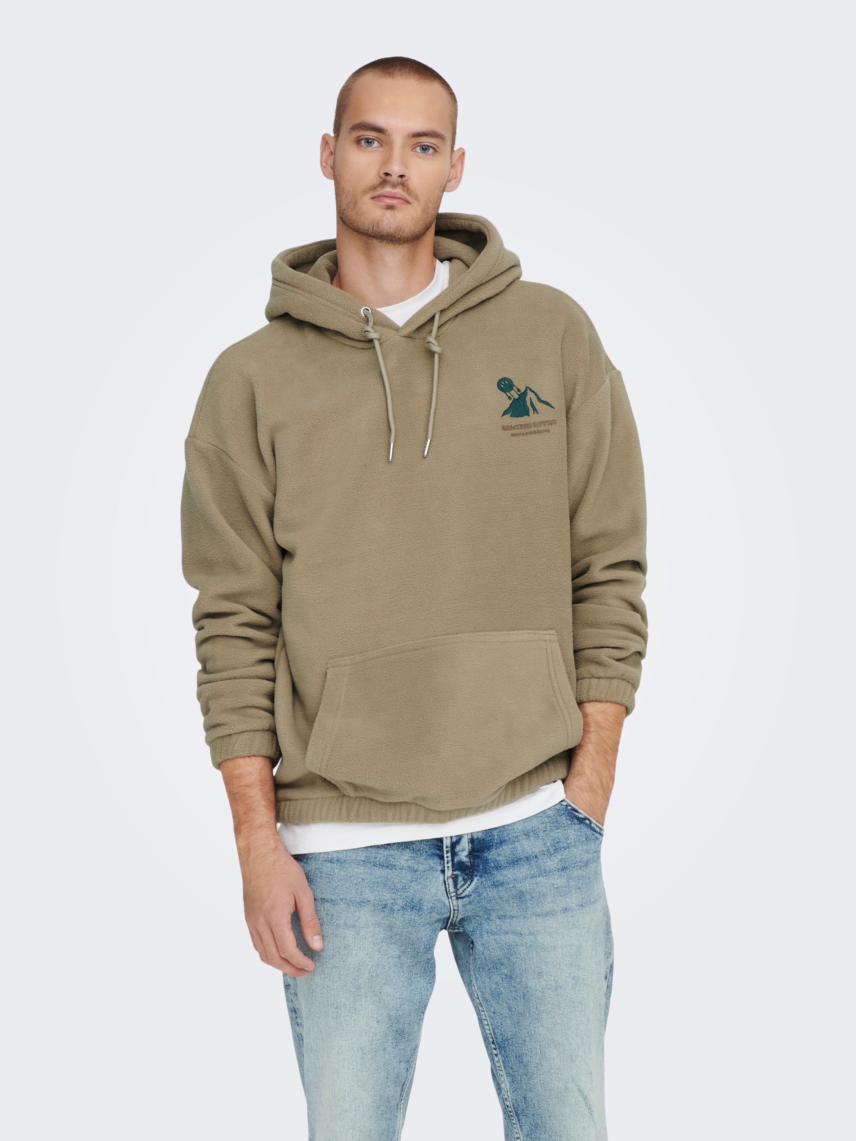 Rabatt 62 % Grün M ONLY & SONS sweatshirt HERREN Pullovers & Sweatshirts Hoodie 