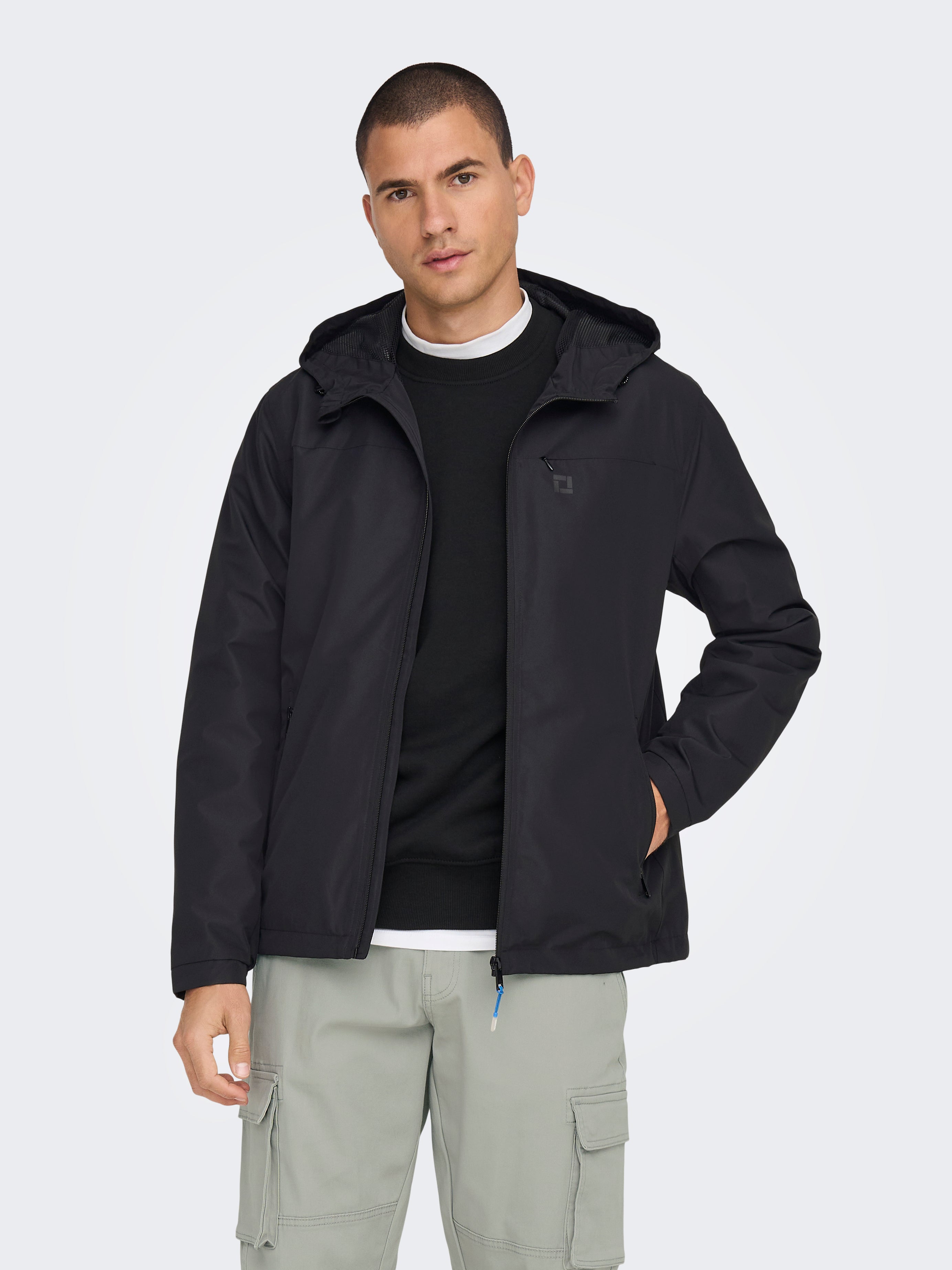 Only and sons rain on sale jacket