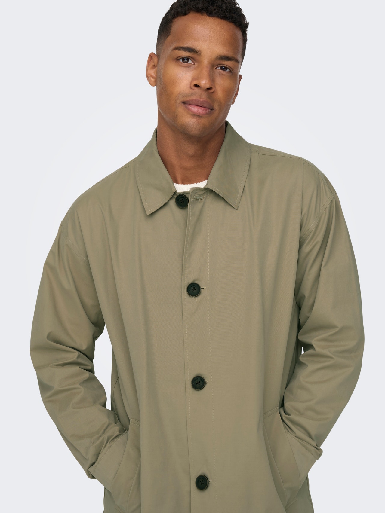 ONLY & SONS Lang trenchcoat -Chinchilla - 22024246
