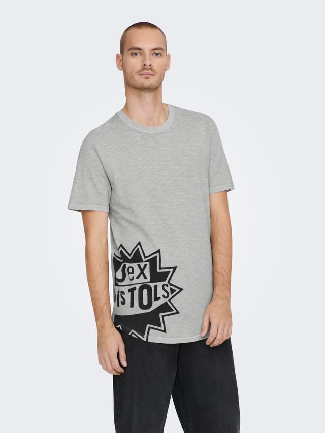 ONLY & SONS O-hals t-shirt med print - 22024285