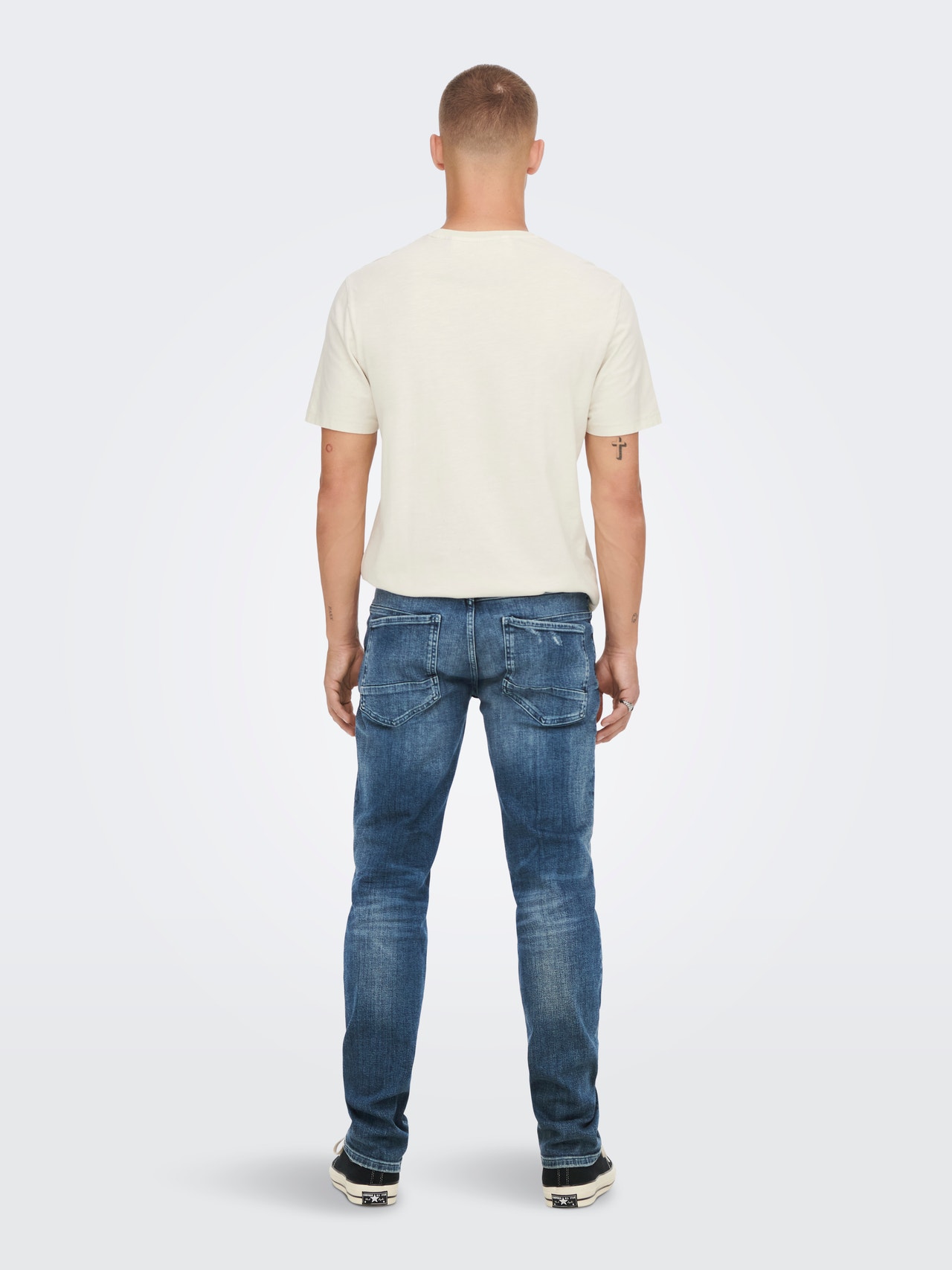 ONLY & SONS Normal geschnitten Mittlere Taille Jeans -Dark Blue Denim - 22024299
