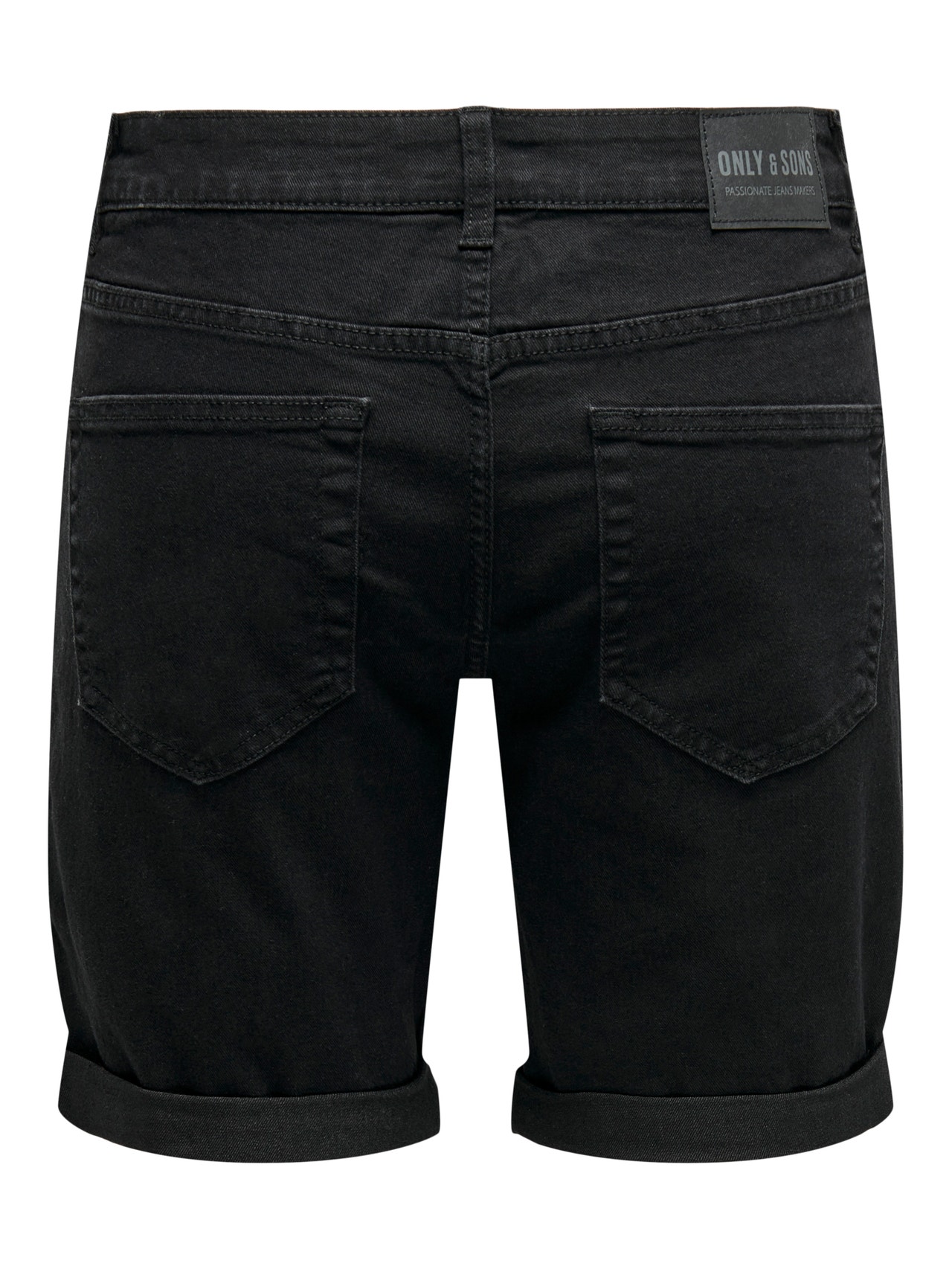 ONLY & SONS Regular Fit Middels høy midje Shorts -Black Denim - 22024328