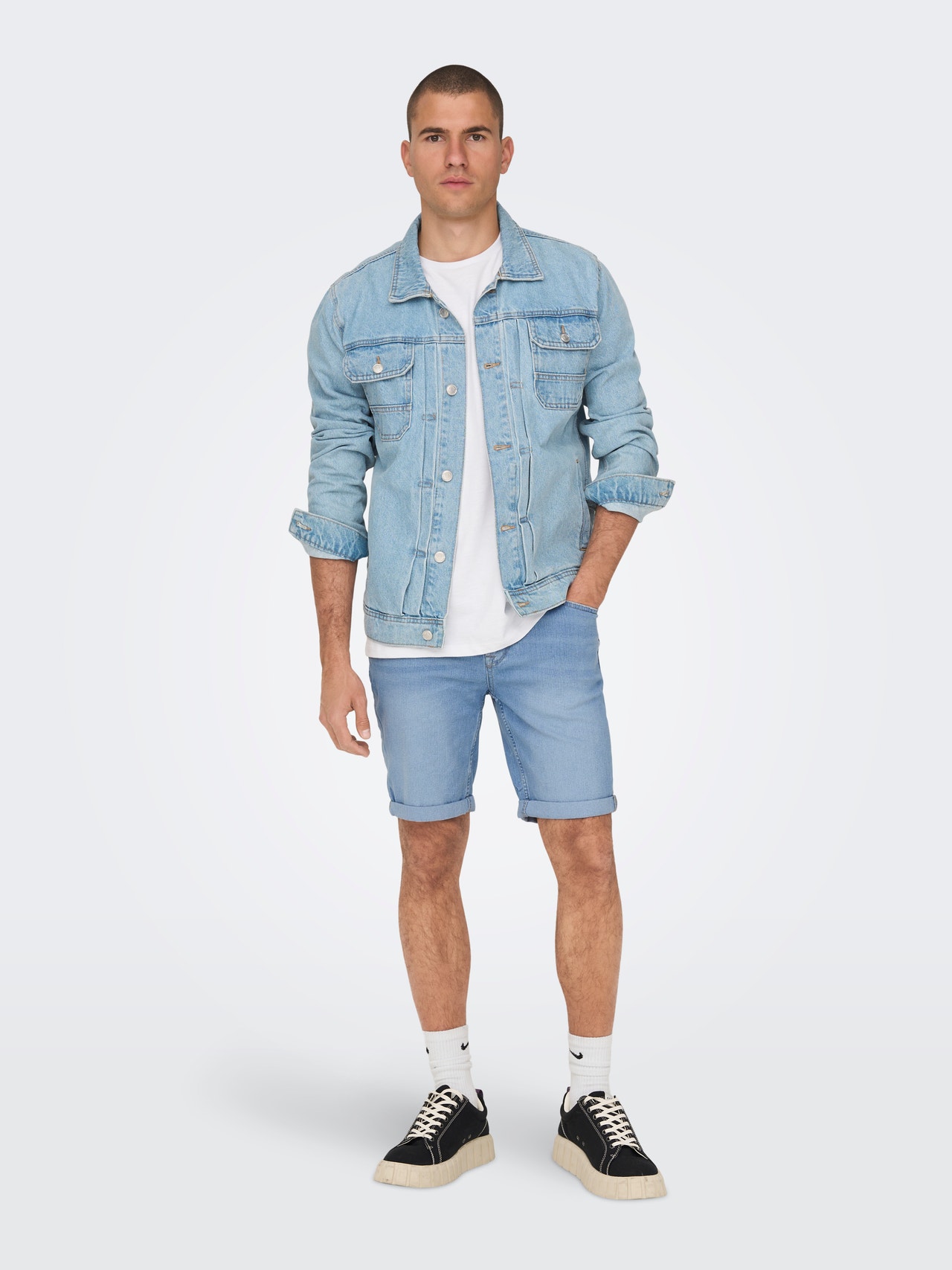 ONLY & SONS Regular Fit Shorts -Light Blue Denim - 22024330