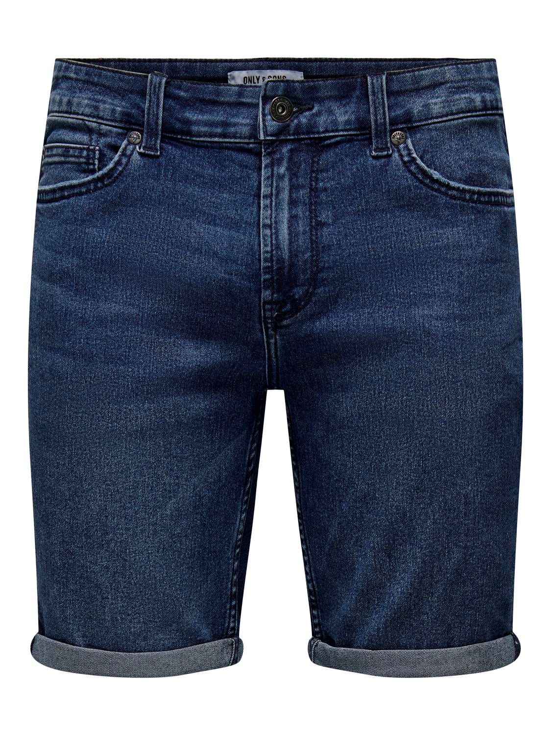 ONLY & SONS Normal geschnitten Shorts -Medium Blue Denim - 22024331